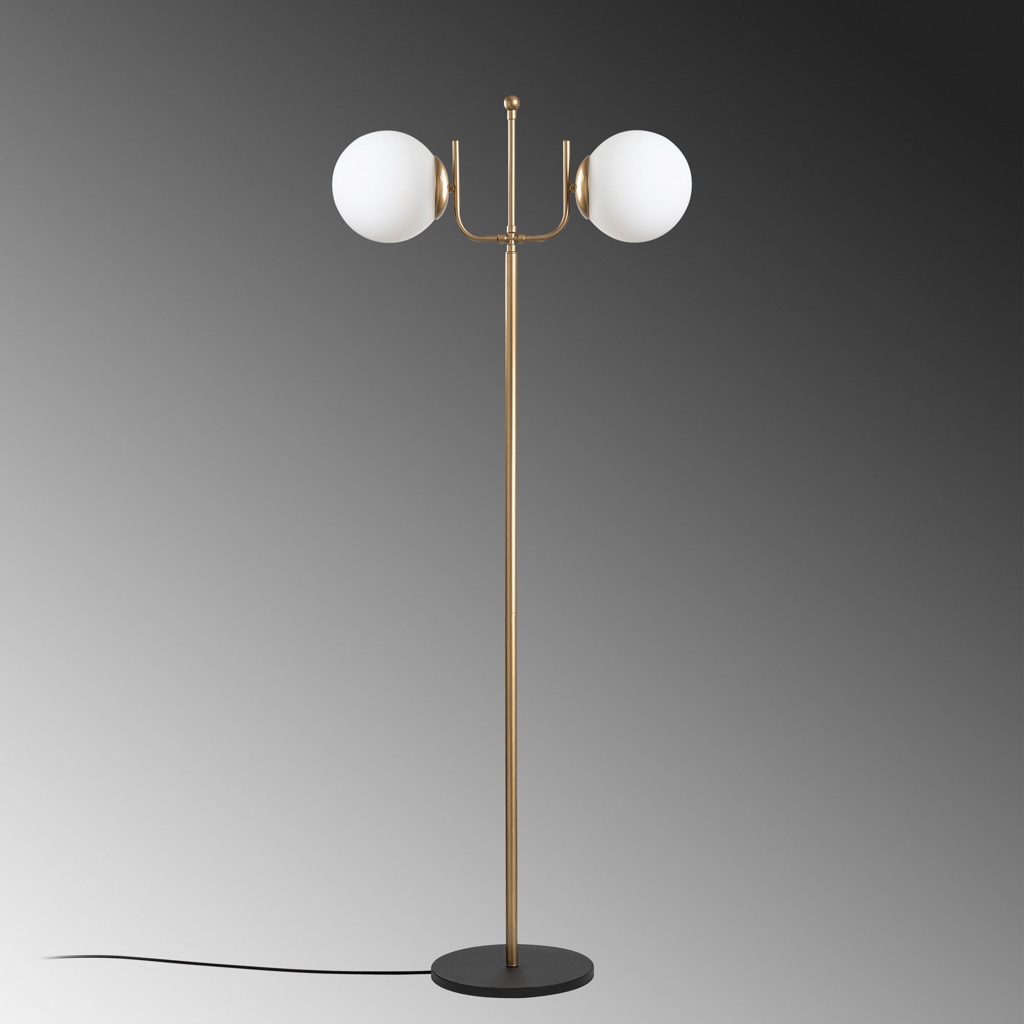 Candeeiro de Pé Elegante Dourada, Corpo em Metal, 62 x 30 x 162 cm | Base Ø30, Cabo de 250 cm, Interruptor Liga/Desliga | Iluminação Elegante para Decoração Moderna, IP20