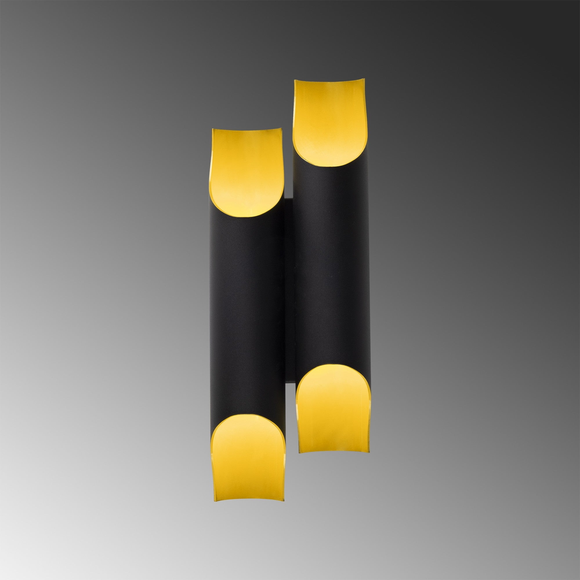 Candeeiro de Parede industrial, corpo em ferro preto, 160 x 12 cm, altura: 45 cm | 2 x E27 máx. 40 W | Iluminação elegante para hotéis e espaços modernos, classificação IP20