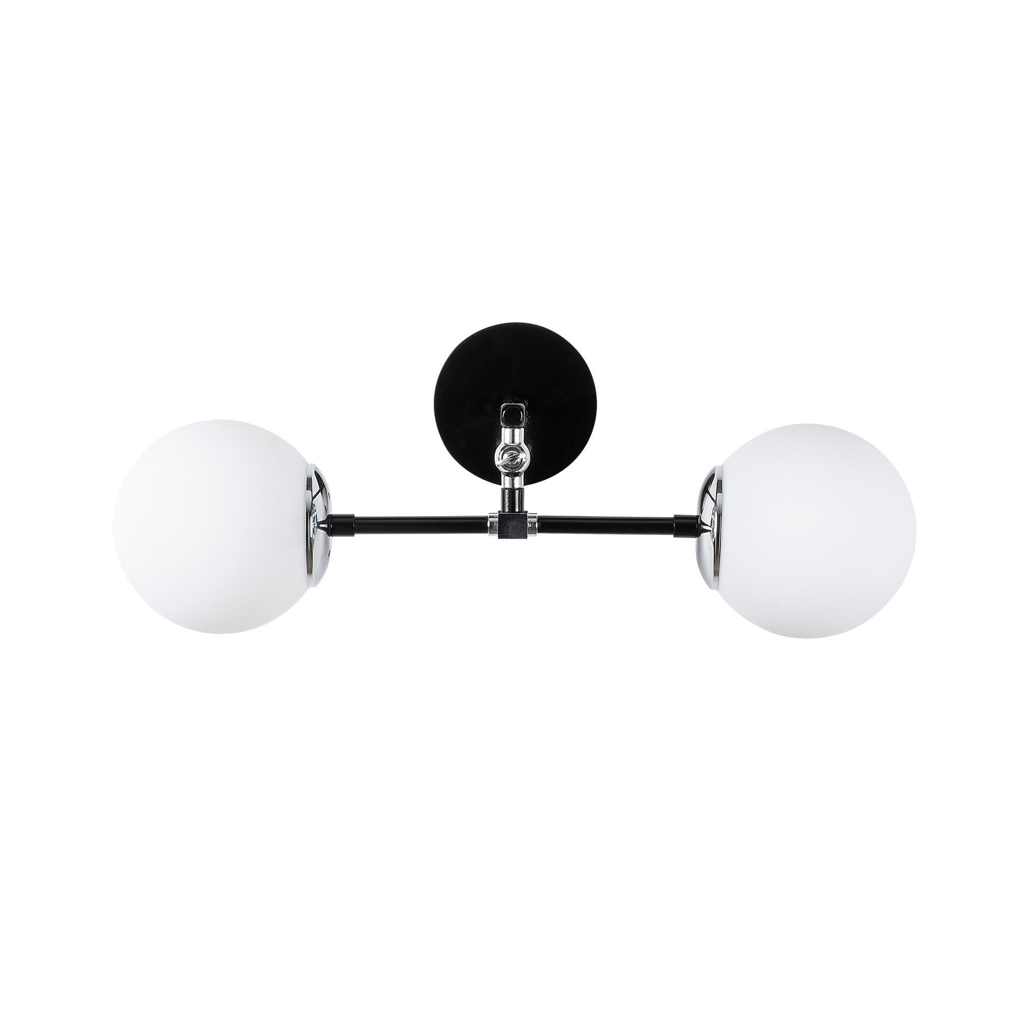 Candeeiro de Parede escandinava, corpo de metal preto com tampa de vidro, 58 x 34 x 20 cm | 2 x E27 máx. 40 W | Iluminação elegante e funcional para espaços modernos