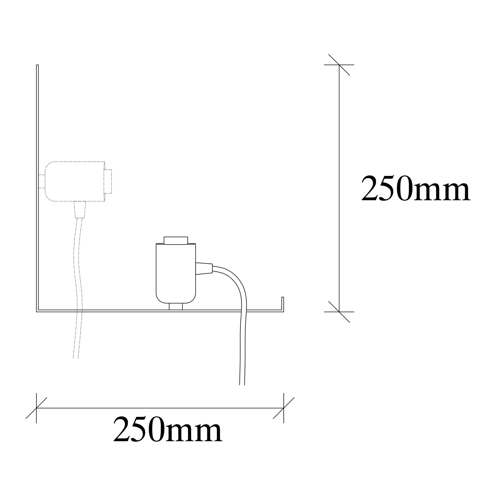 Candeeiro de Parede branca elegante, corpo de metal, 50 x 25 x 25 cm | Soquete E27, máx. 40 W | Iluminação elegante e funcional para casa e escritório, classificação IP20