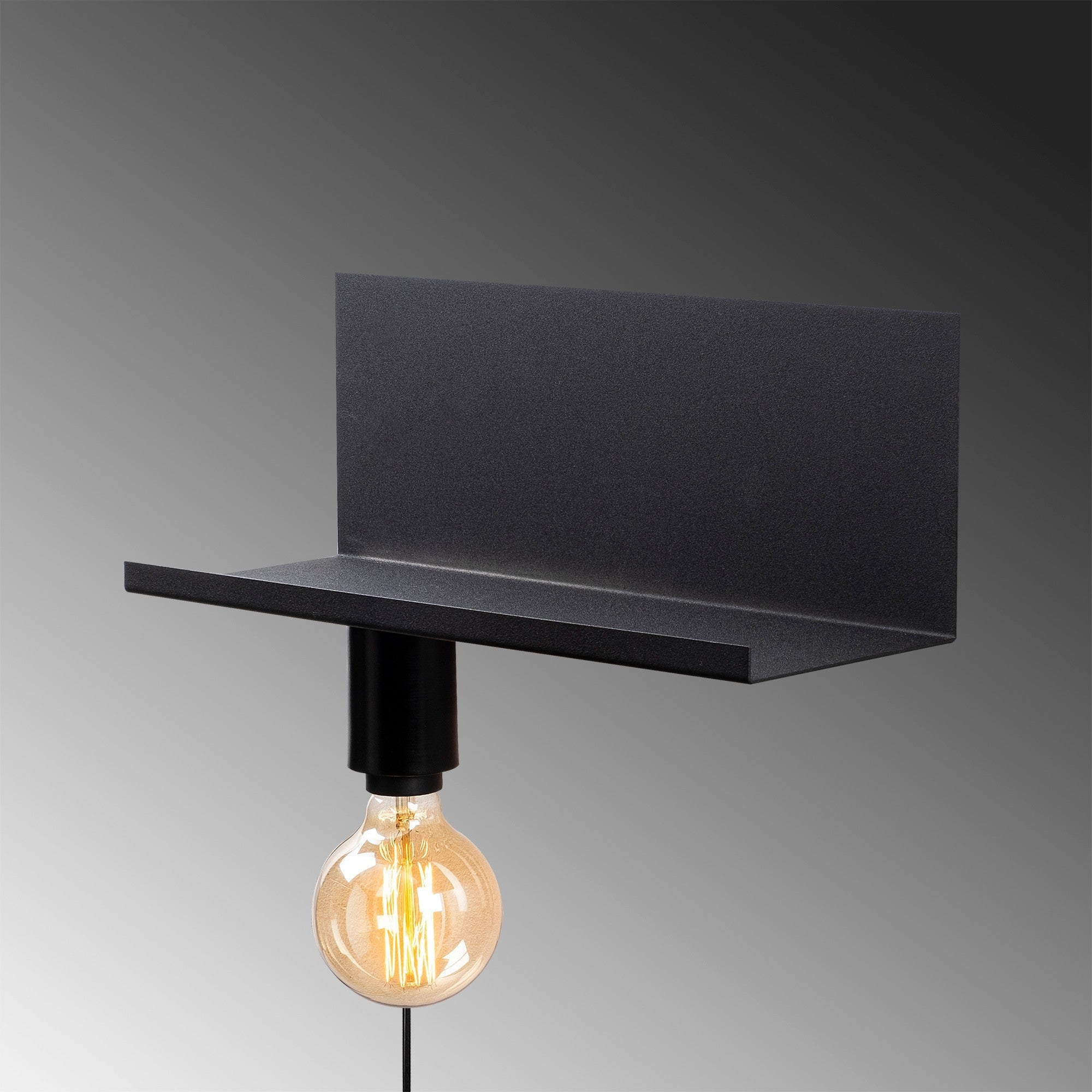 Candeeiro de Parede Industrial, Corpo em Metal Preto, 40 x 15 x 15 cm | Soquete E27, Máx. 40 W, IP20 | Iluminação Elegante e Funcional para Espaços Modernos