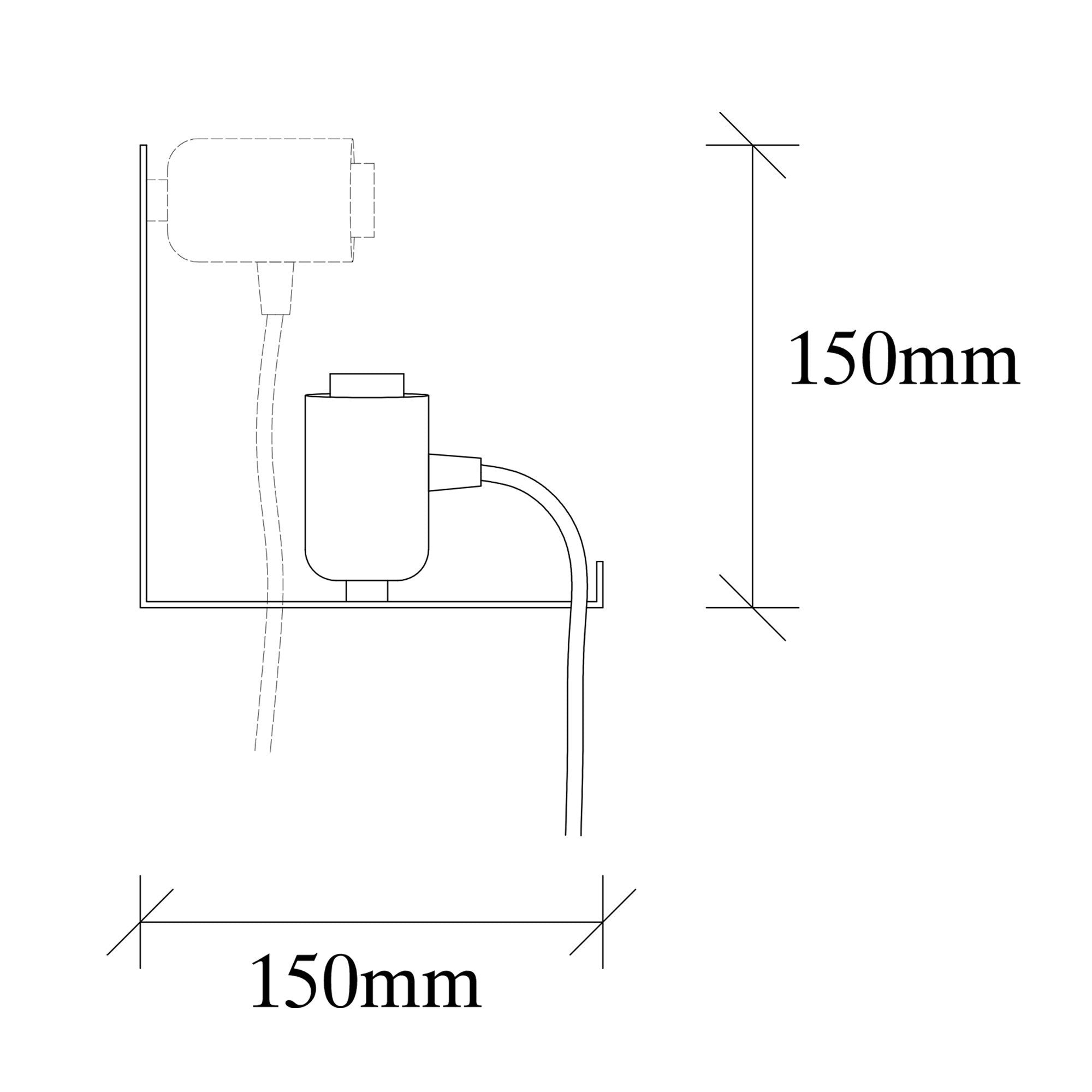 Candeeiro de Parede branca elegante, corpo de metal, 40 x 15 x 15 cm | Soquete E27, máx. 40 W | Classificação IP20, plugável | Perfeito para decoração e iluminação de casa moderna