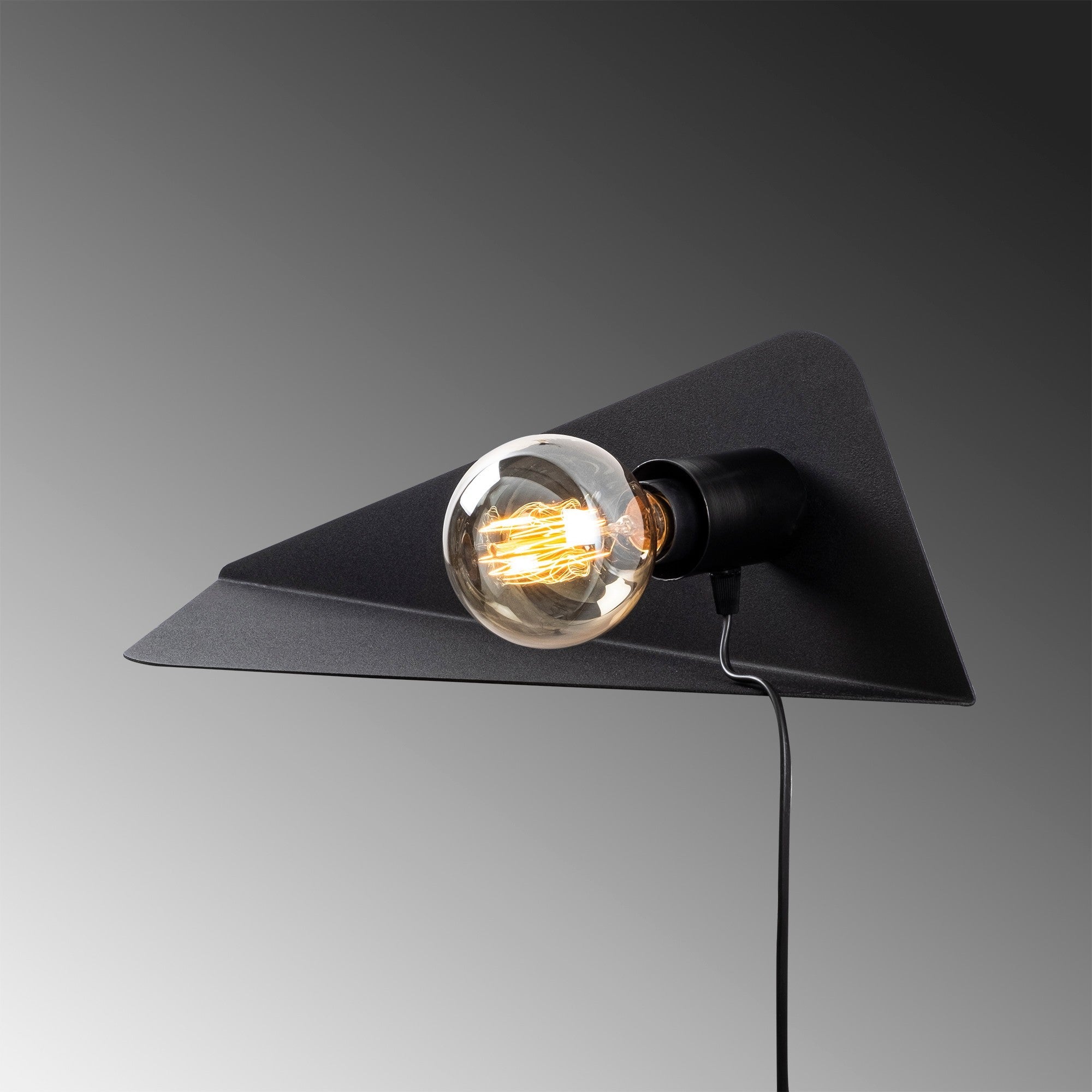 Candeeiro de Parede industrial preta, corpo de metal, 50 x 21 x 16 cm | Soquete E27, máx. 40 W | Iluminação plugável, elegante e funcional para espaços modernos