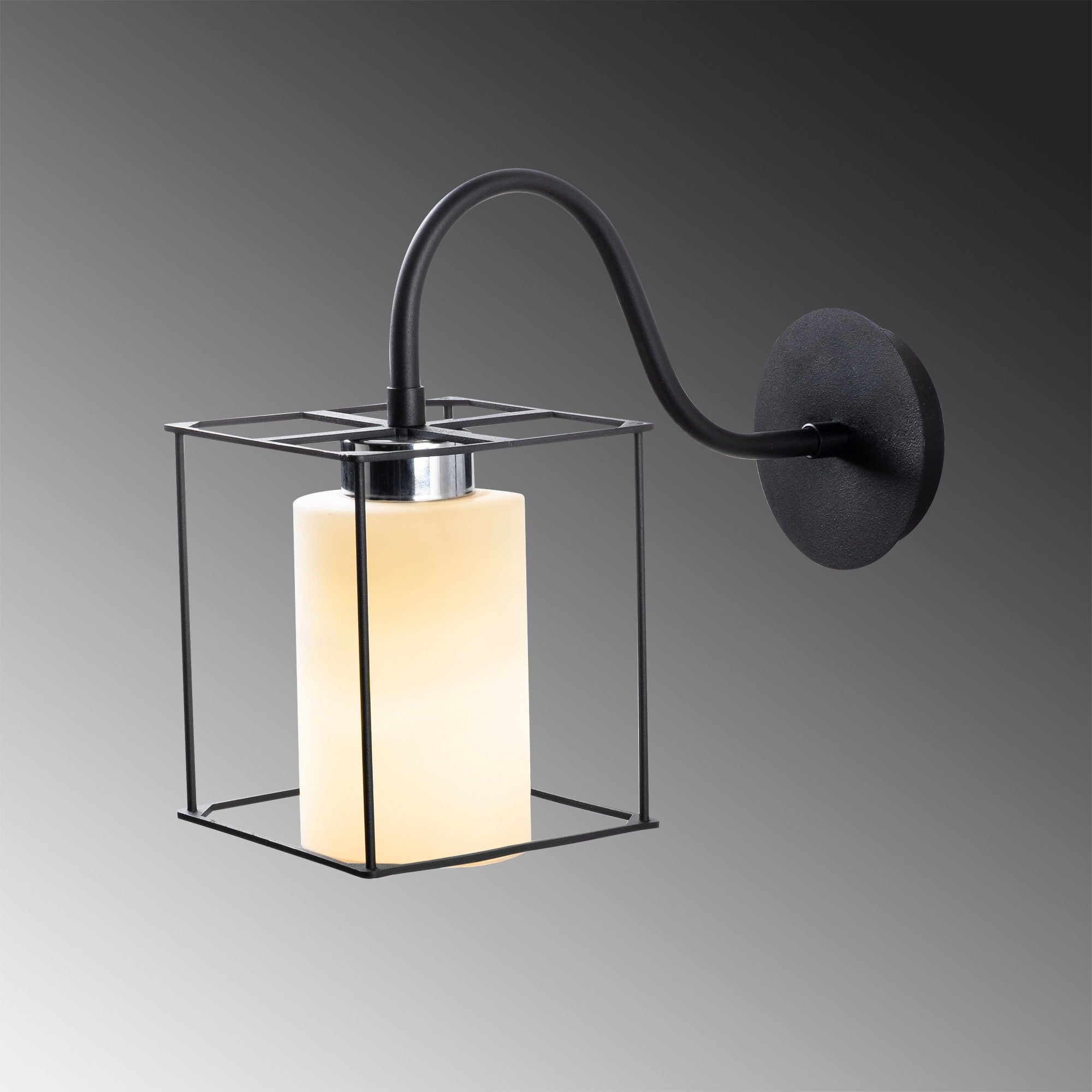 Candeeiro de Parede industrial, corpo de metal preto, 15 x 33 x 28 cm | Soquete E27, máx. 40 W | Iluminação elegante para decoração moderna de casa e escritório, classificação IP20
