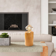 Candeeiro de Mesa elegante de madeira, 10 x 10 cm, altura 15 cm | Soquete E27, potência máxima de 40 W, cabo de 150 cm | Cor sólida, estilo campestre, perfeita para decoração de casa
