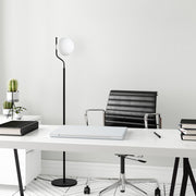 Candeeiro de Pé preta elegante, corpo de metal, 30 x 30 x 168 cm | Base Ø30, cabo de 250 cm, interruptor liga/desliga | Ideal para salas de estar e quartos modernos