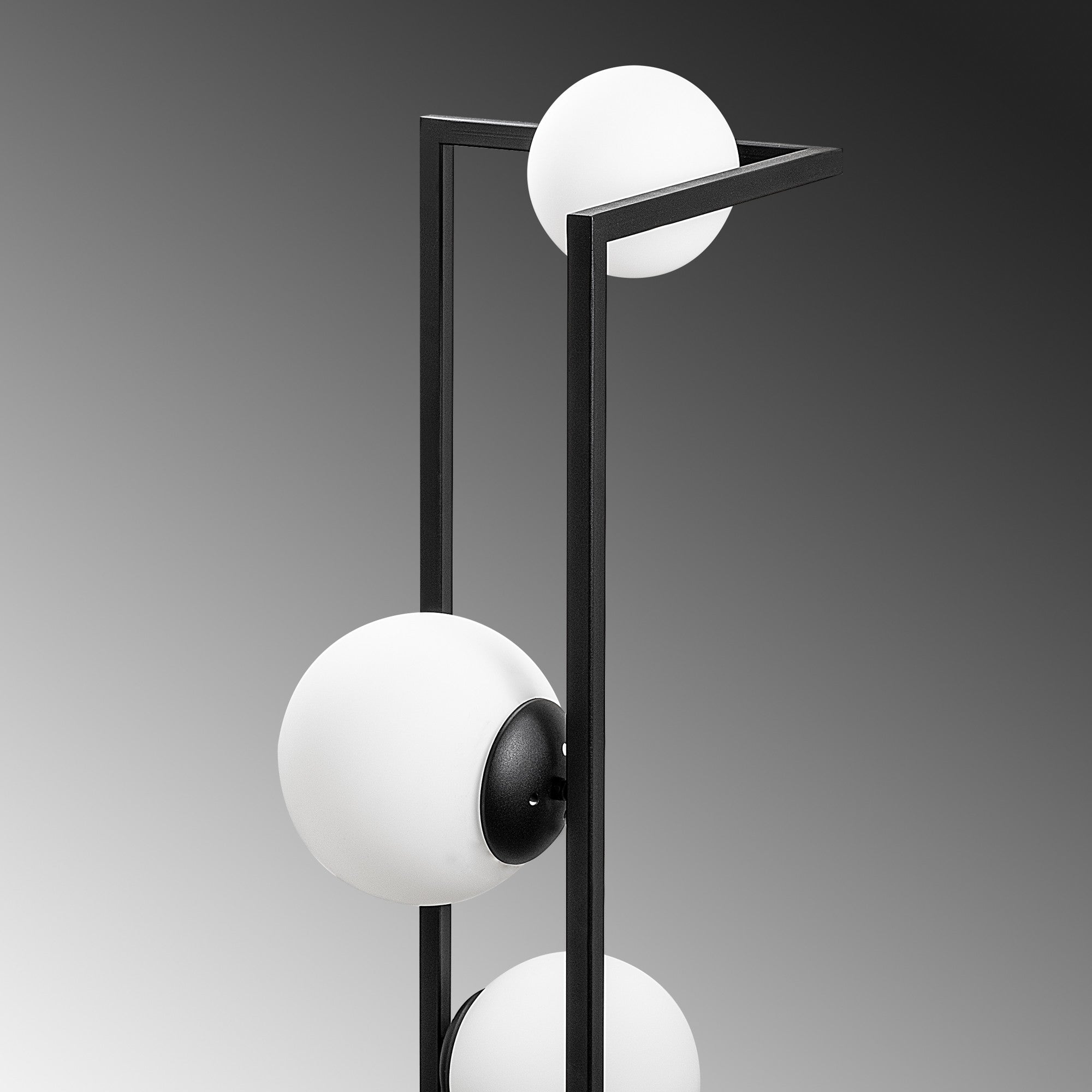 Candeeiro de Pé preta elegante, corpo de metal, 35 x 35 x 157 cm | 2 soquetes E27 e 3 soquetes E14, cabo de 250 cm, interruptor liga/desliga | Iluminação moderna para casa e escritório