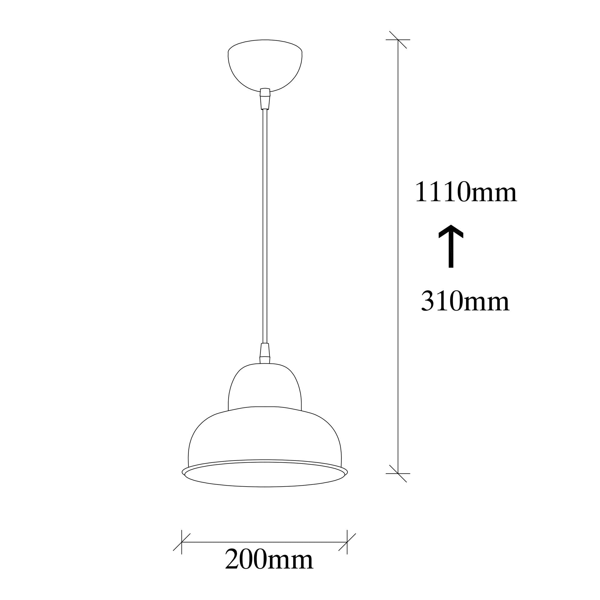 Candeeiro de Teto Escandinavo Glam, Corpo em Metal Dourado, 20 x 20 cm, Altura 111 cm, E27 Máx. 40 W, Cabo de 90 cm | Iluminação Elegante para Espaços Modernos