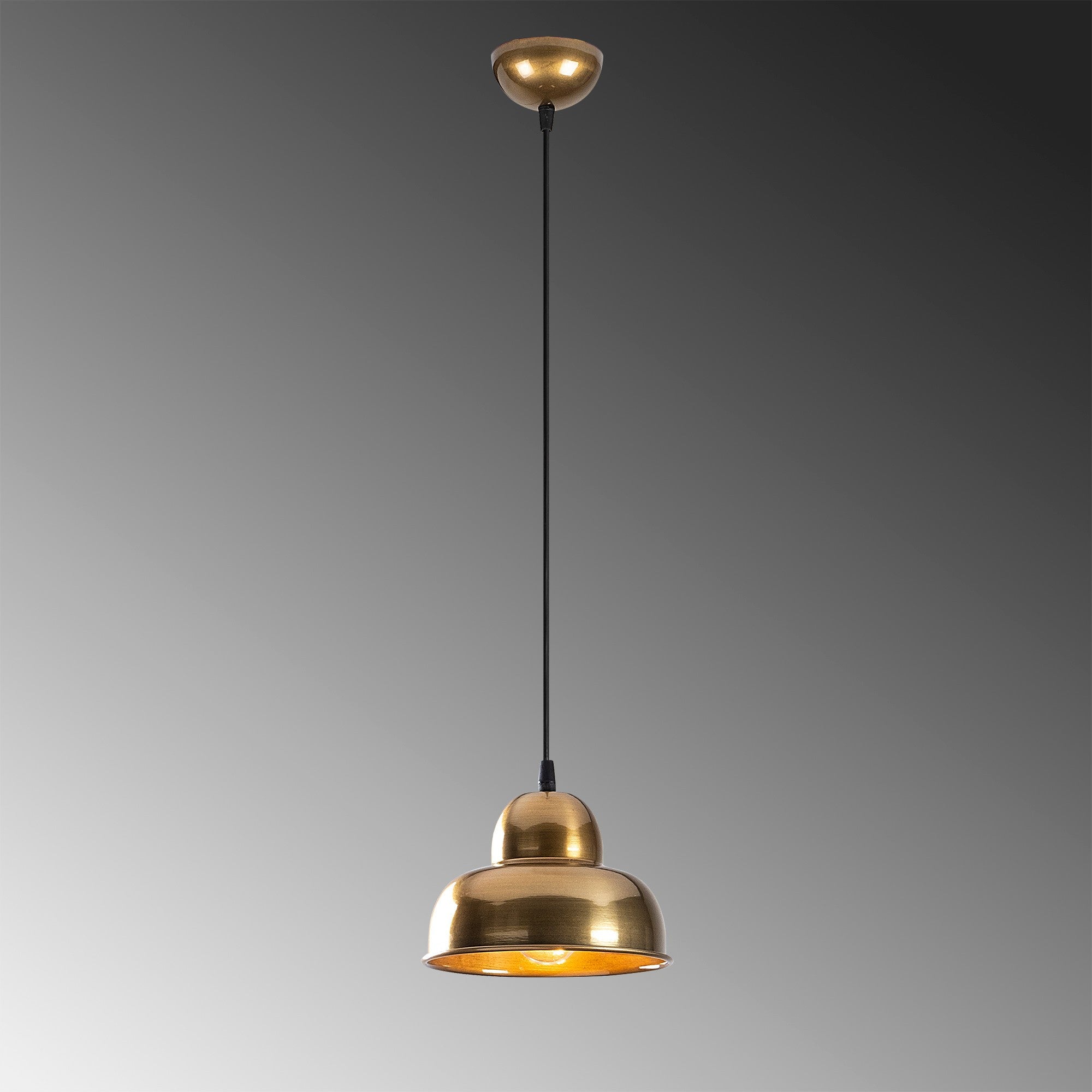 Candeeiro de Teto Escandinavo Glam, Corpo em Metal Dourado, 20 x 20 cm, Altura 111 cm, E27 Máx. 40 W, Cabo de 90 cm | Iluminação Elegante para Espaços Modernos