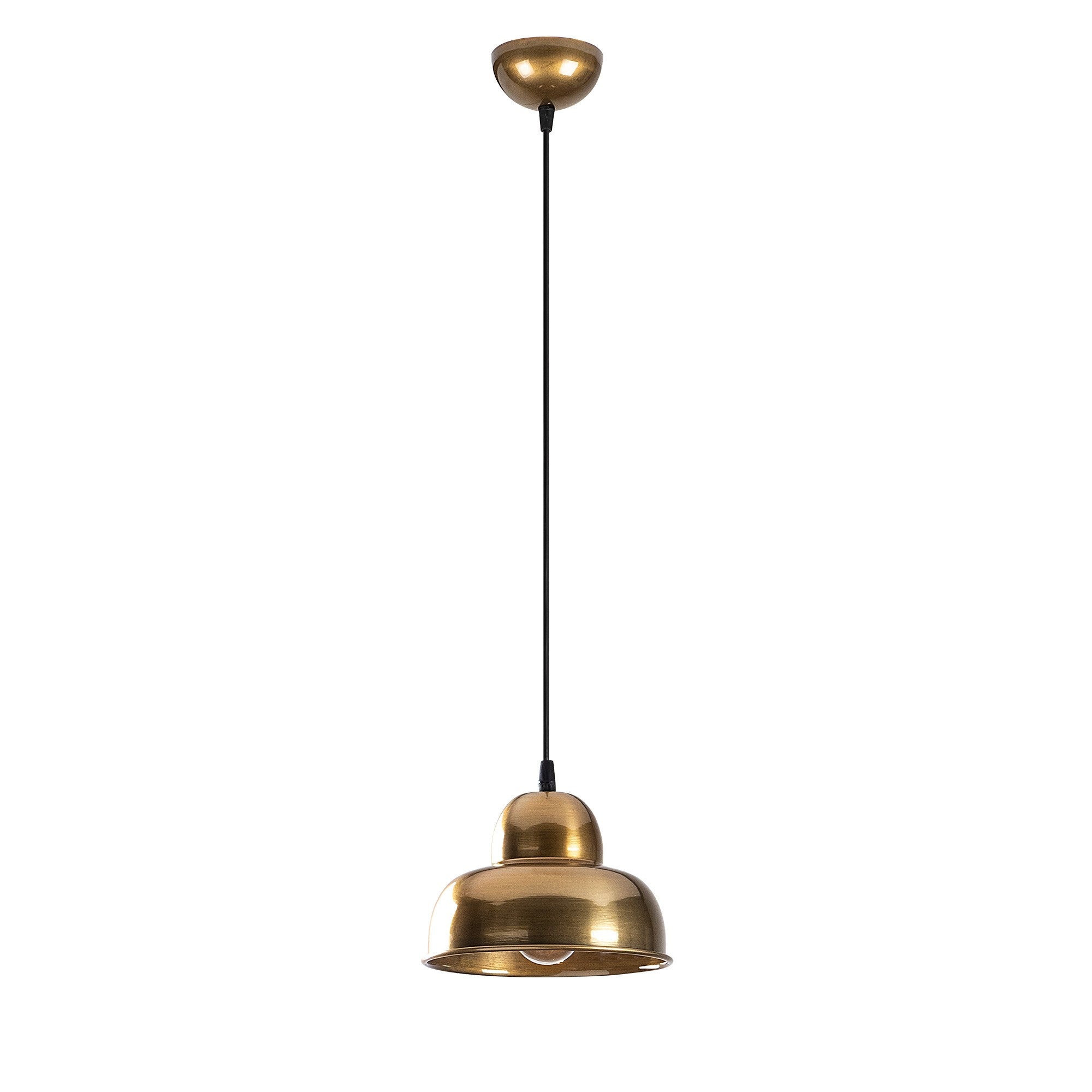Candeeiro de Teto Escandinavo Glam, Corpo em Metal Dourado, 20 x 20 cm, Altura 111 cm, E27 Máx. 40 W, Cabo de 90 cm | Iluminação Elegante para Espaços Modernos