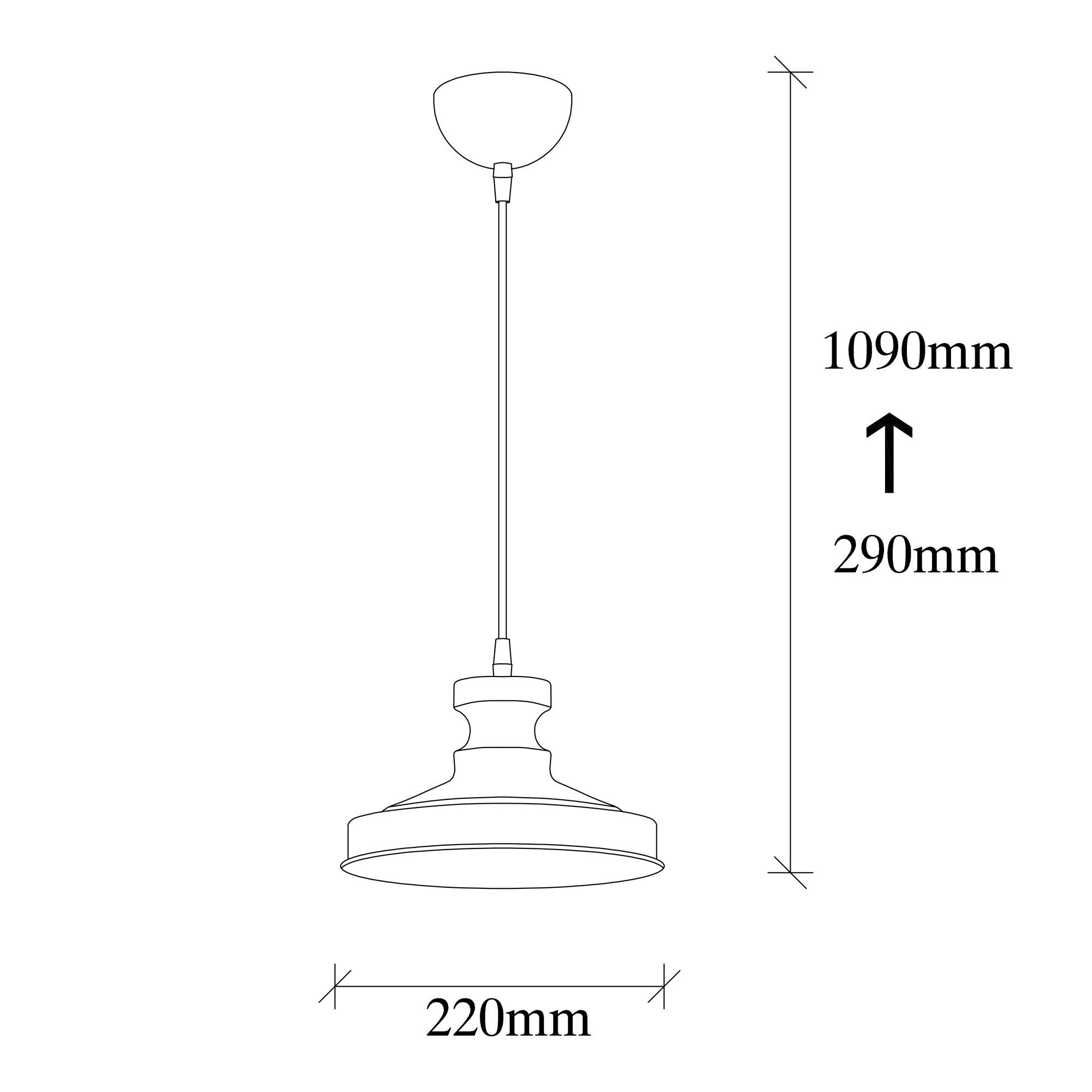 Candeeiro de Teto Industrial Escandinavo, Corpo em Metal Preto, 22 x 22 cm, Altura 109 cm, E27 máx. 40 W, Cabo de 90 cm | Iluminação Elegante para Espaços Modernos