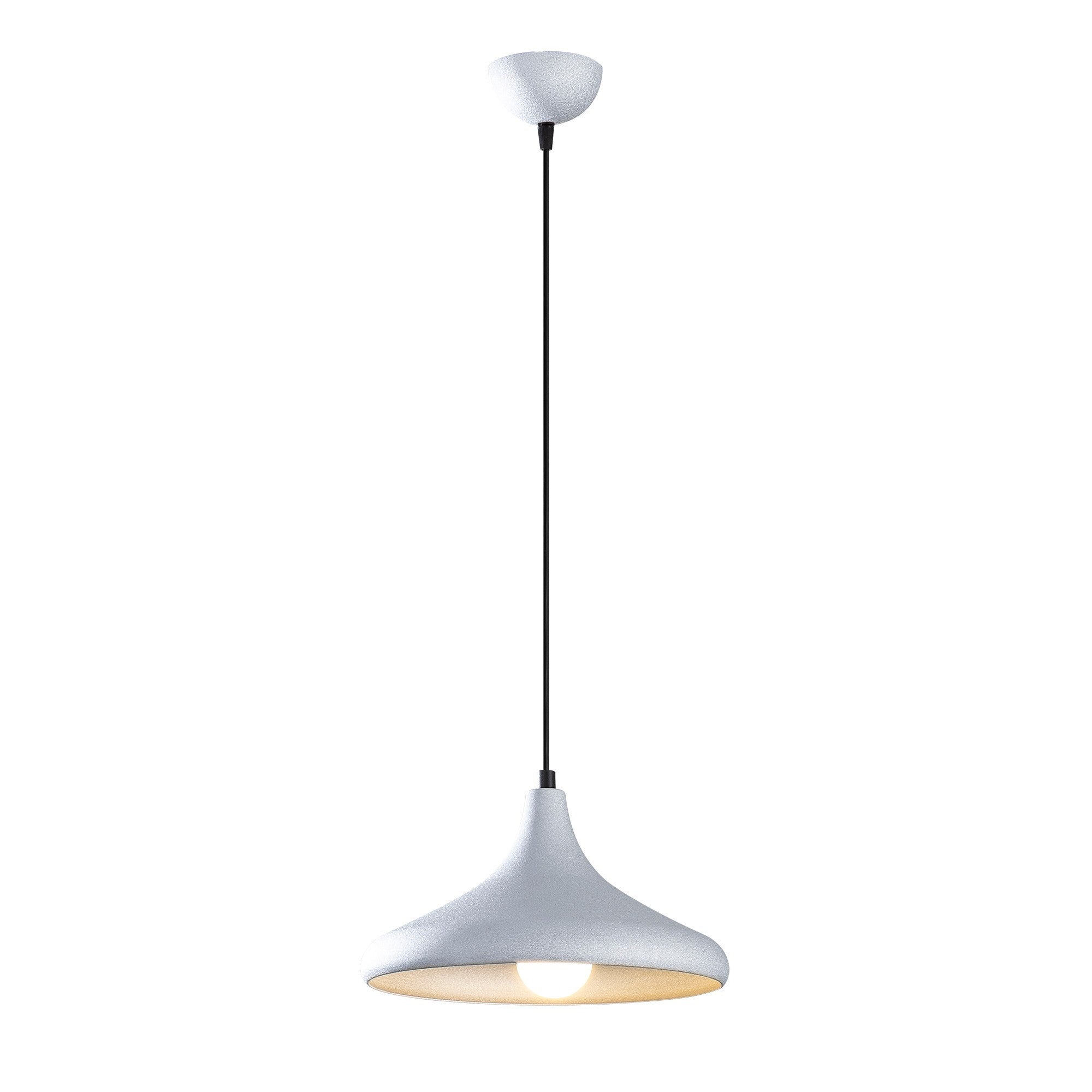 Candeeiro de Teto Escandinavo, Corpo em Metal Prateado, 30 x 30 cm, Altura 113 cm, E27 Máx. 40 W, Cabo de 90 cm | Iluminação Elegante para Espaços Modernos