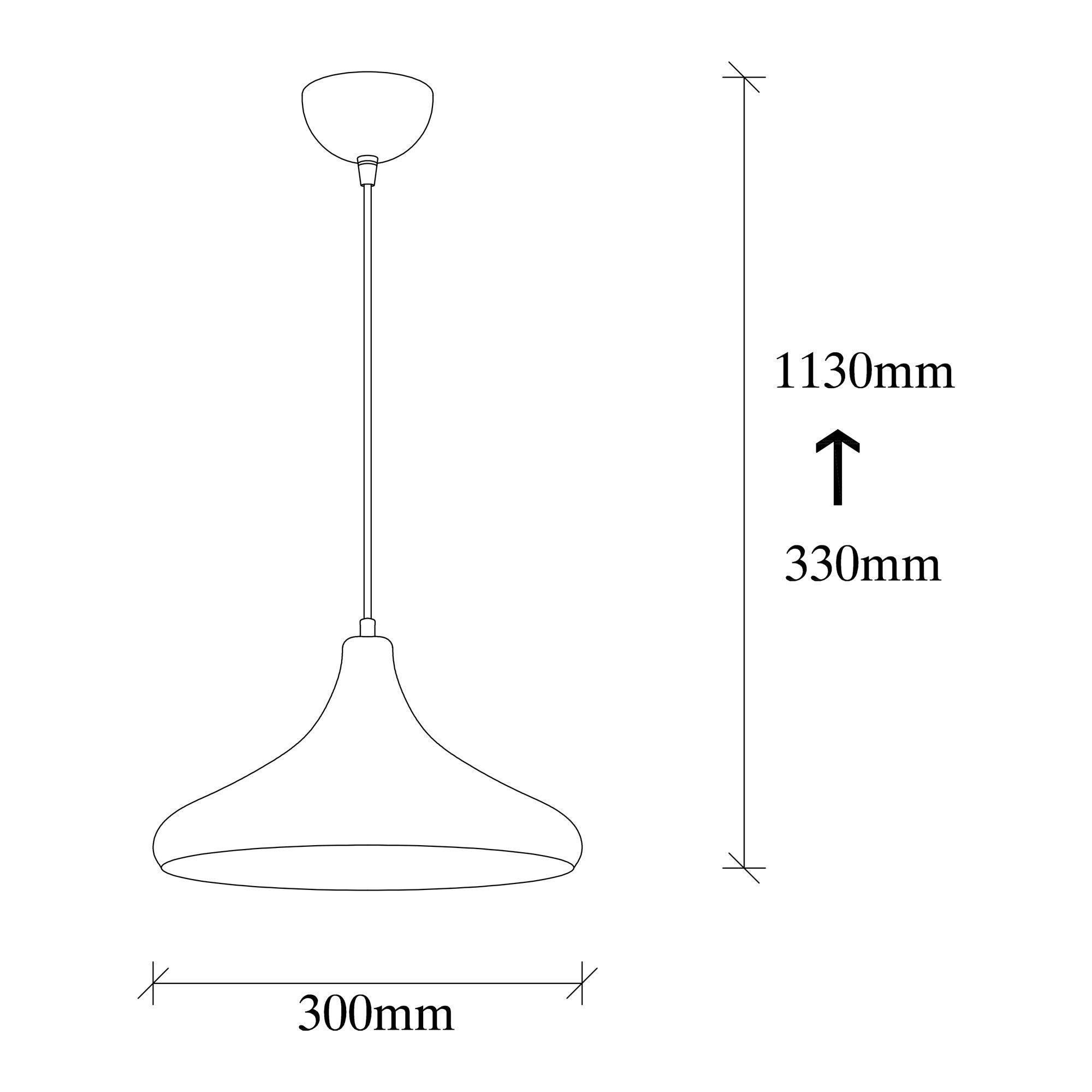 Candeeiro de Teto Escandinavo, Corpo em Metal Prateado, 30 x 30 cm, Altura 113 cm, E27 Máx. 40 W, Cabo de 90 cm | Iluminação Elegante para Espaços Modernos