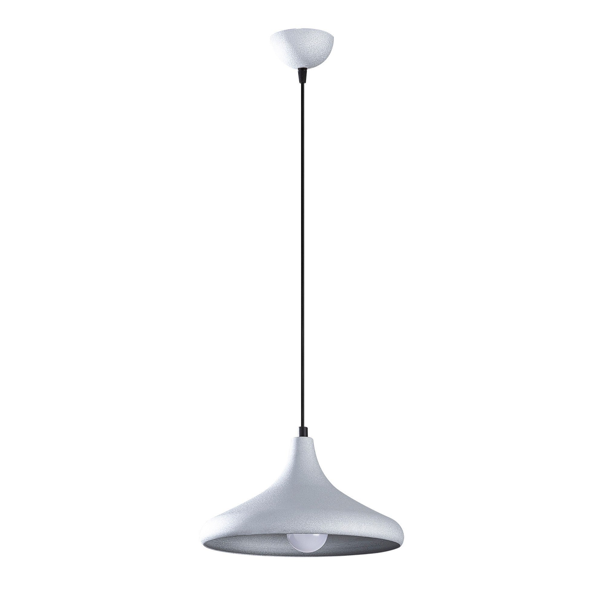 Candeeiro de Teto Escandinavo, Corpo em Metal Prateado, 30 x 30 cm, Altura 113 cm, E27 Máx. 40 W, Cabo de 90 cm | Iluminação Elegante para Espaços Modernos