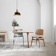 Candeeiro de Teto preto elegante, 32 x 32 cm, altura 120 cm | Corpo de metal, E27 máx. 40 W | Design escandinavo glamoroso, perfeito para interiores modernos