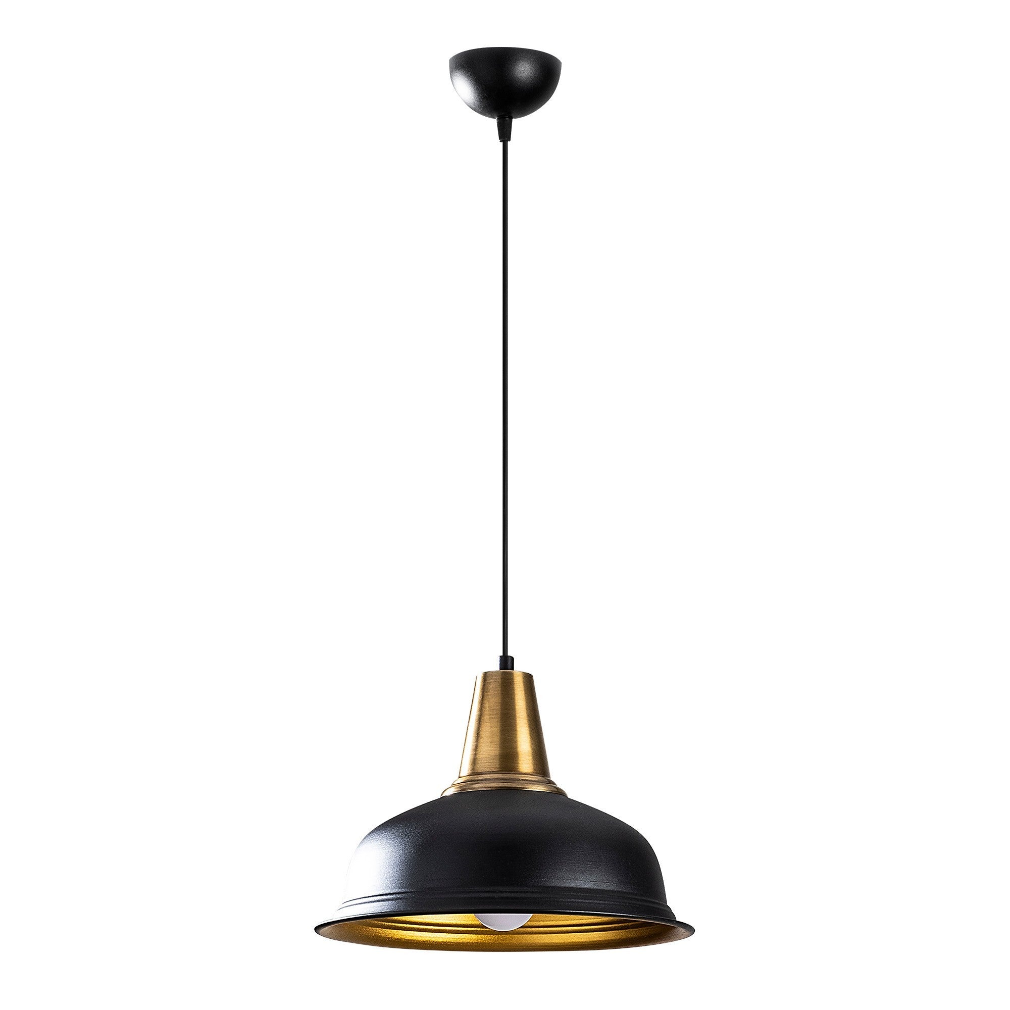 Candeeiro de Teto preto elegante, 32 x 32 cm, altura 120 cm | Corpo de metal, E27 máx. 40 W | Design escandinavo glamoroso, perfeito para interiores modernos