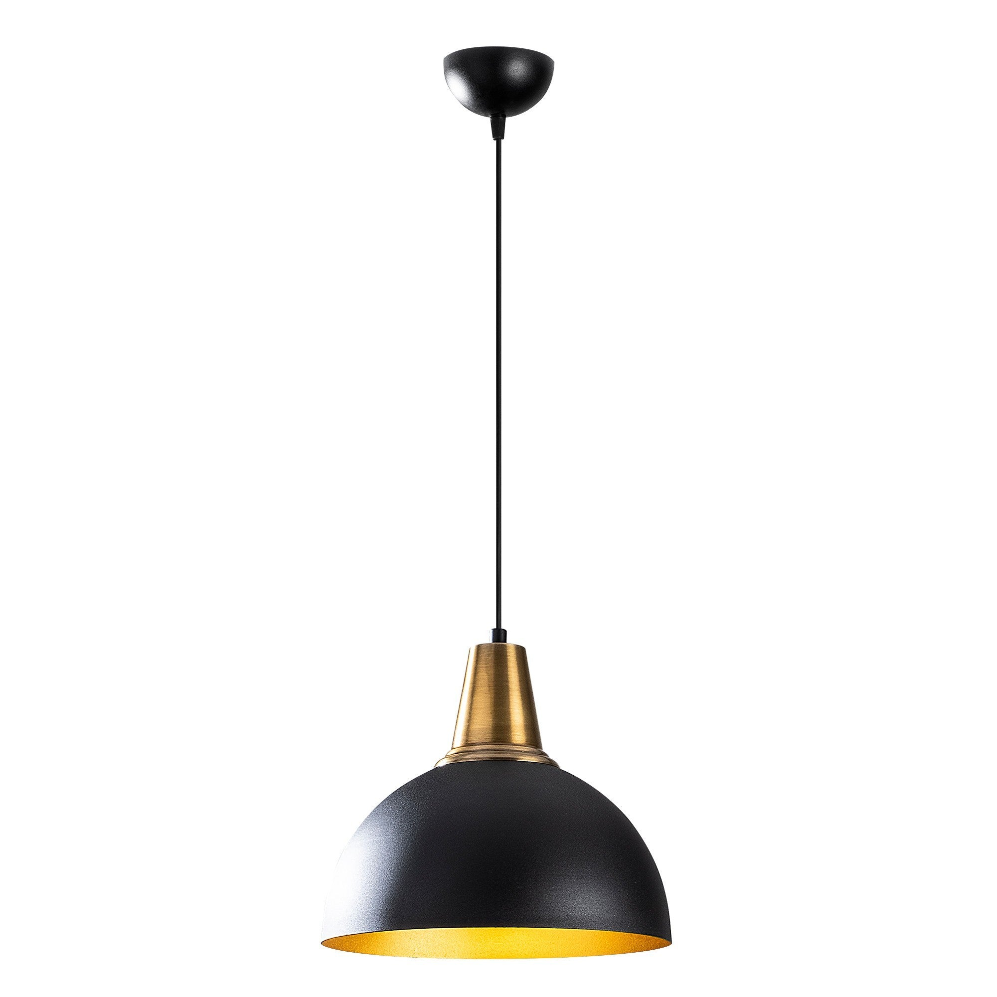 Candeeiro de Teto Preto Elegante, 30 x 30 cm, Altura 124 cm | Corpo em Metal, E27 Máx. 40 W | Design Escandinavo Glamouroso, Perfeito para Interiores Modernos
