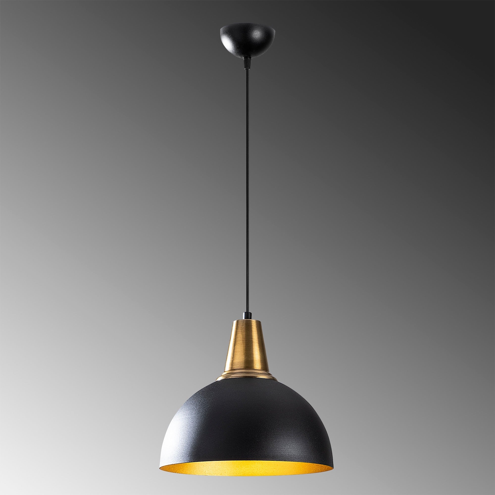 Candeeiro de Teto Preto Elegante, 30 x 30 cm, Altura 124 cm | Corpo em Metal, E27 Máx. 40 W | Design Escandinavo Glamouroso, Perfeito para Interiores Modernos