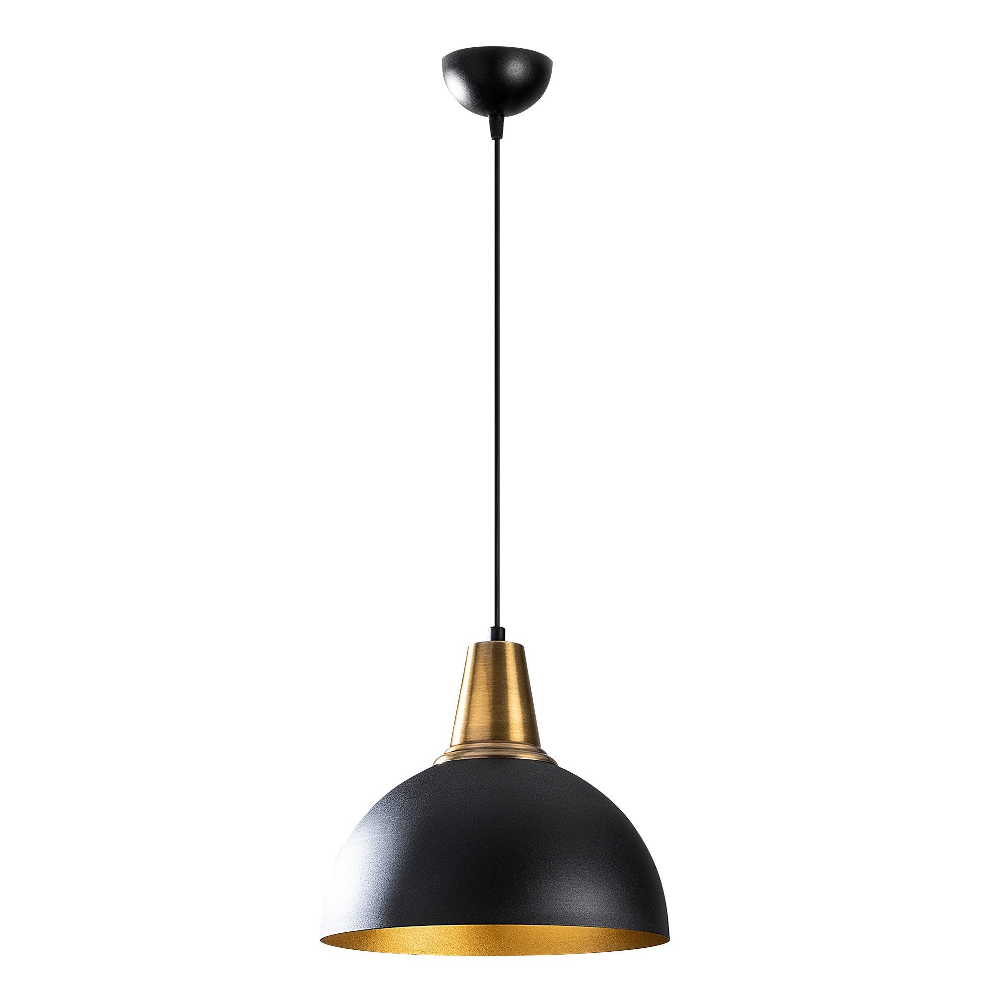 Candeeiro de Teto Preto Elegante, 30 x 30 cm, Altura 124 cm | Corpo em Metal, E27 Máx. 40 W | Design Escandinavo Glamouroso, Perfeito para Interiores Modernos