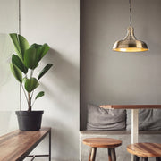 Candeeiro de Teto Escandinavo Glam, Corpo em Metal Dourado, 32 x 32 cm, Altura 66 cm, Soquete E27 Máx. 40 W, Cabo de 90 cm | Iluminação Elegante para Espaços Modernos