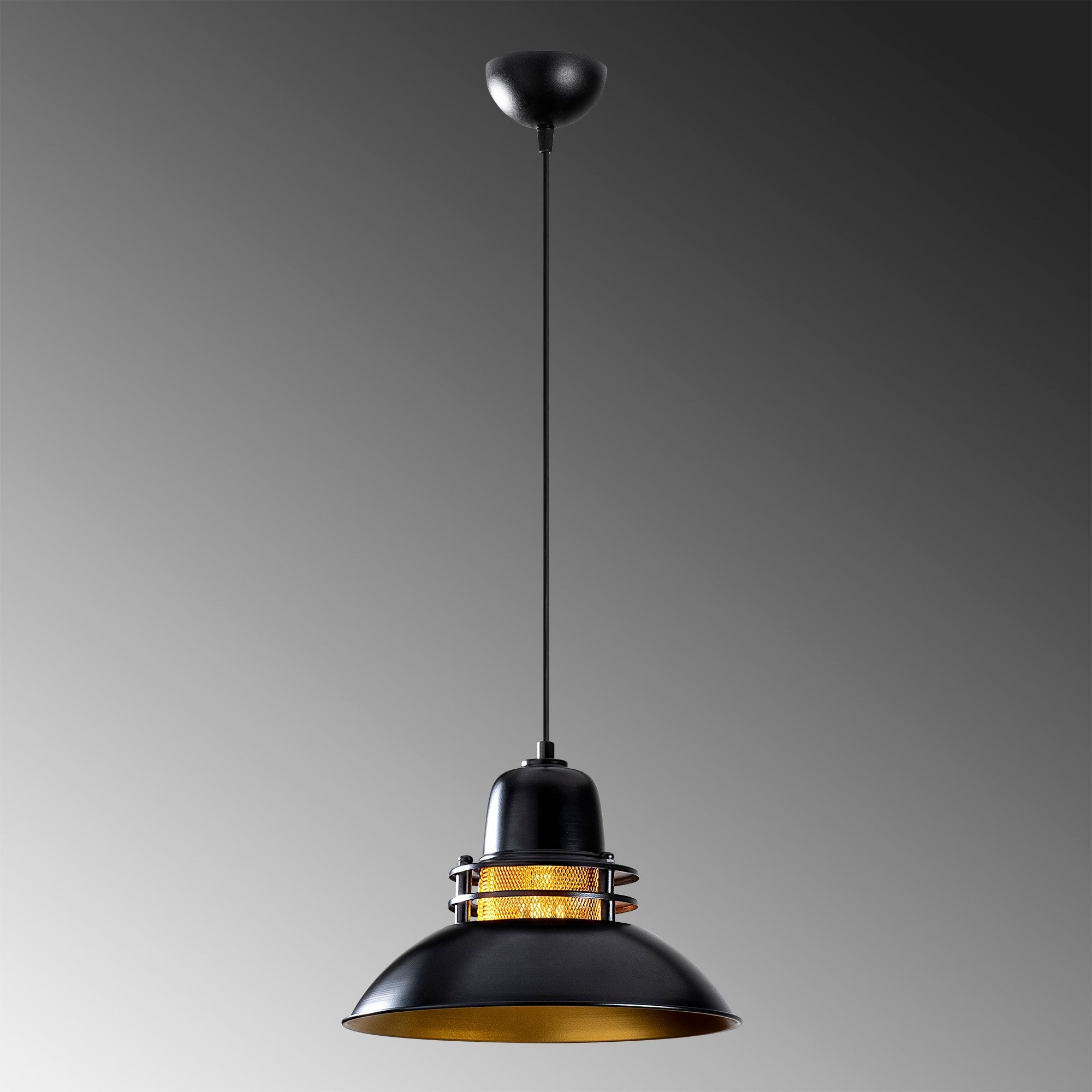 Candeeiro de Teto preto elegante, 34 x 34 cm, altura 123 cm | Corpo de metal, soquete E27 máx. 40 W | Design escandinavo glamoroso, perfeito para espaços modernos
