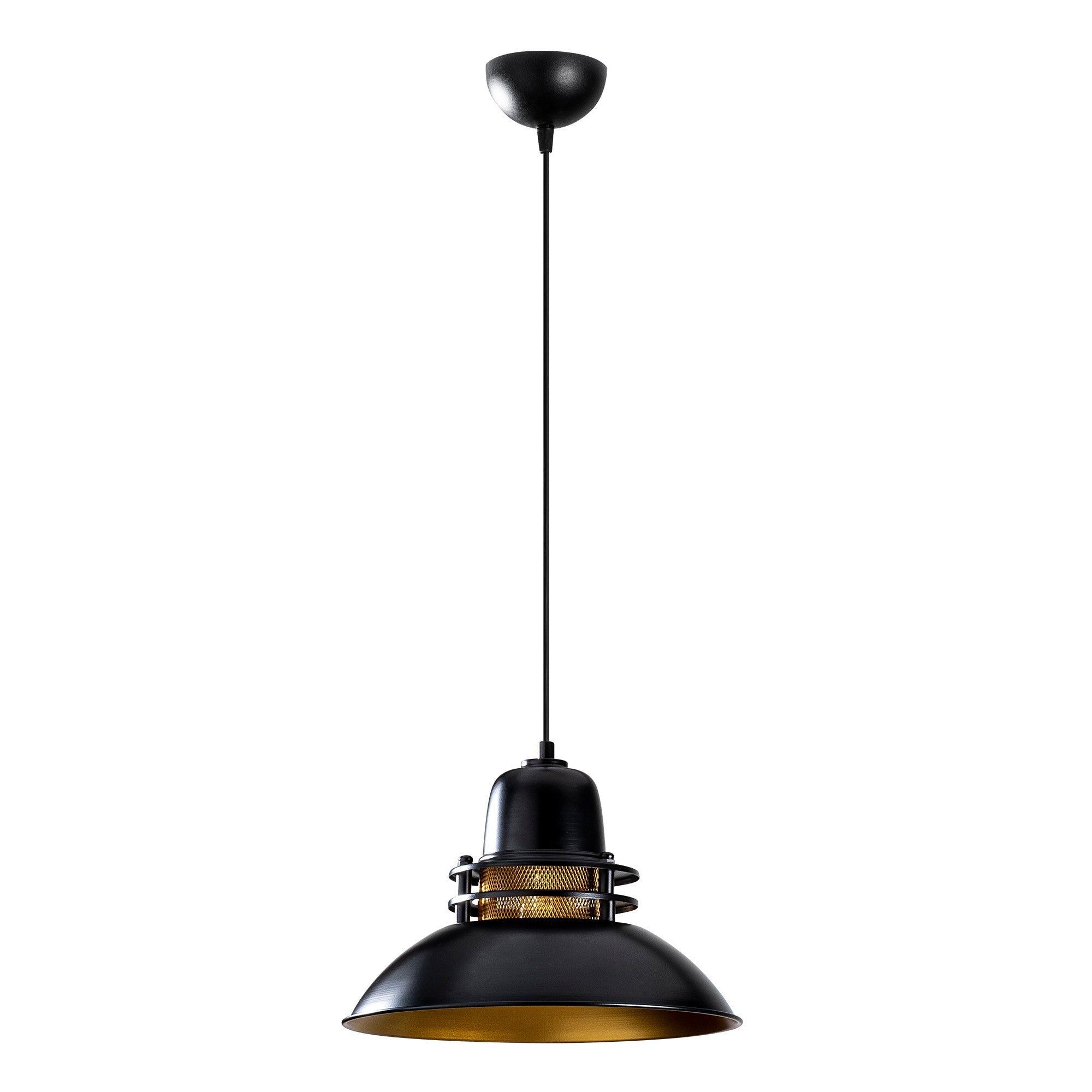 Candeeiro de Teto preto elegante, 34 x 34 cm, altura 123 cm | Corpo de metal, soquete E27 máx. 40 W | Design escandinavo glamoroso, perfeito para espaços modernos