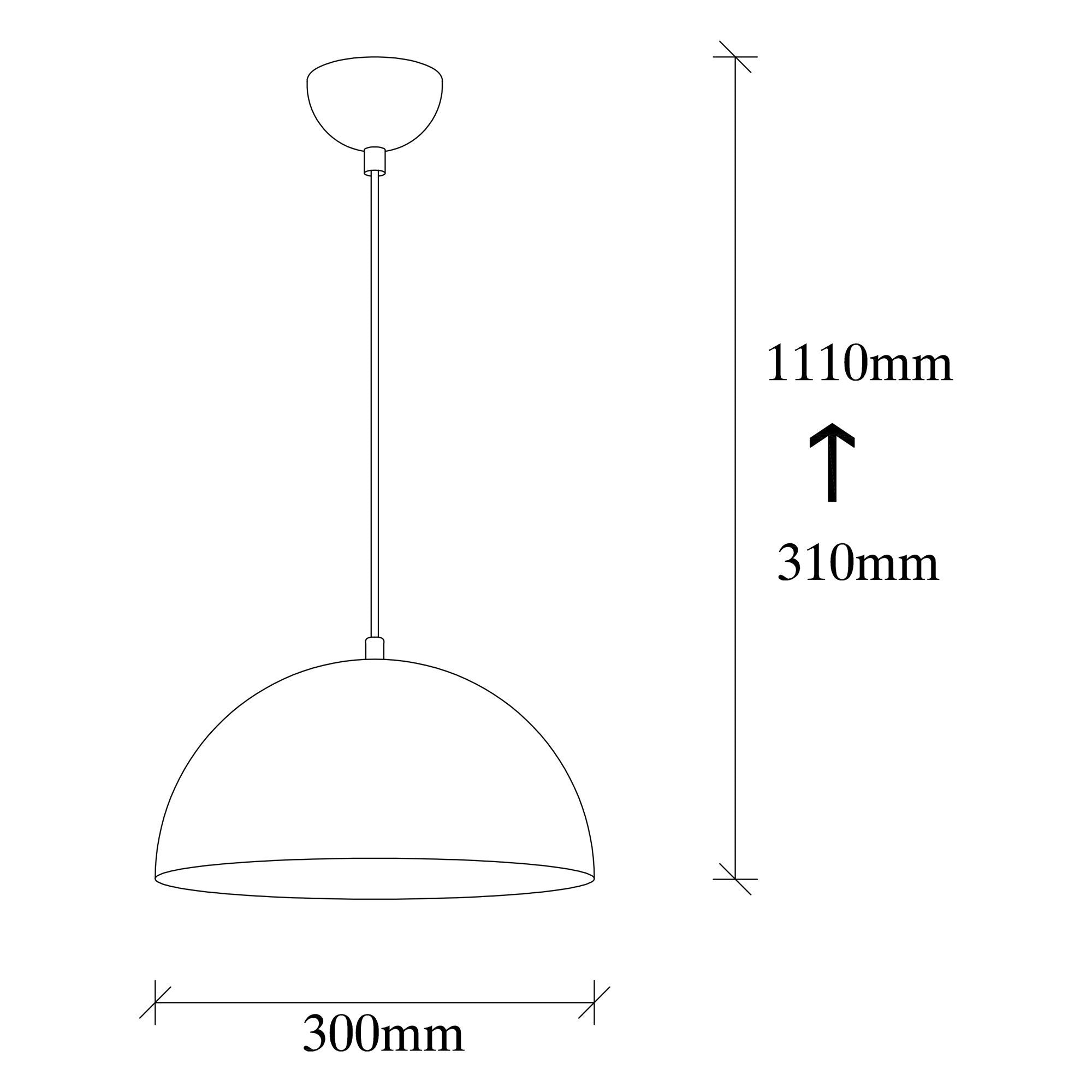 Candeeiro de Teto Escandinavo, Corpo em Metal Preto, 30 x 30 cm, Altura 111 cm, E27 máx. 40 W, Cabo de 90 cm | Iluminação Elegante para Casas Modernas