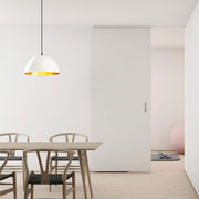 Candeeiro de Teto Escandinavo, Corpo em Ferro Branco, 30 x 30 cm, Altura 111 cm, E27 máx. 40 W, Cabo de 90 cm | Iluminação Elegante para Espaços Modernos, Classificação IP20