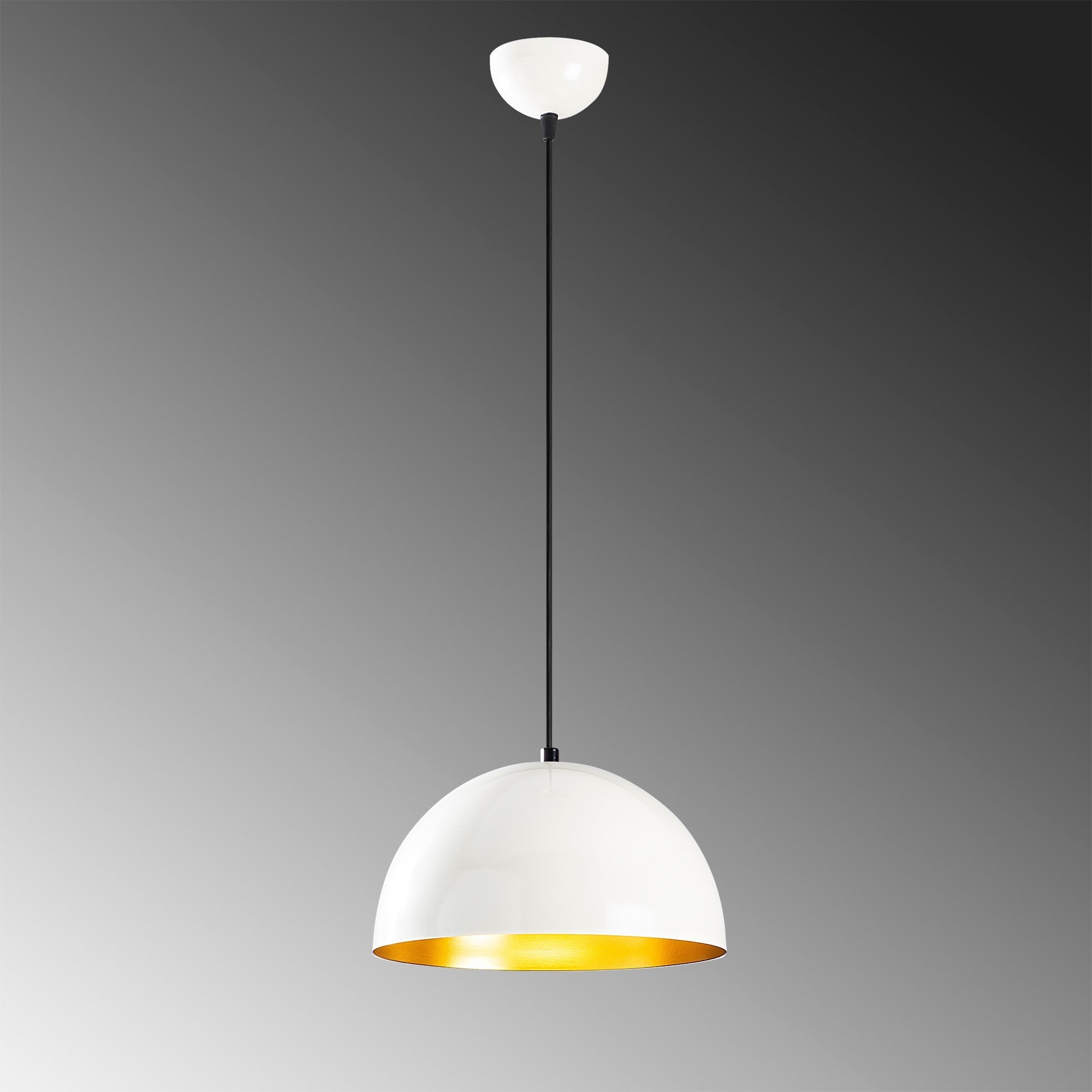 Candeeiro de Teto Escandinavo, Corpo em Ferro Branco, 30 x 30 cm, Altura 111 cm, E27 máx. 40 W, Cabo de 90 cm | Iluminação Elegante para Espaços Modernos, Classificação IP20