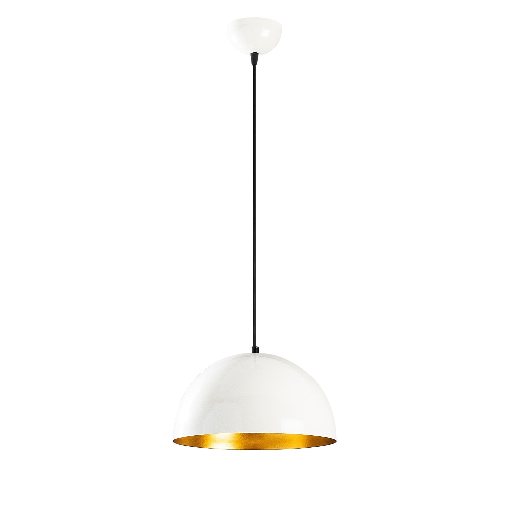 Candeeiro de Teto Escandinavo, Corpo em Ferro Branco, 30 x 30 cm, Altura 111 cm, E27 máx. 40 W, Cabo de 90 cm | Iluminação Elegante para Espaços Modernos, Classificação IP20