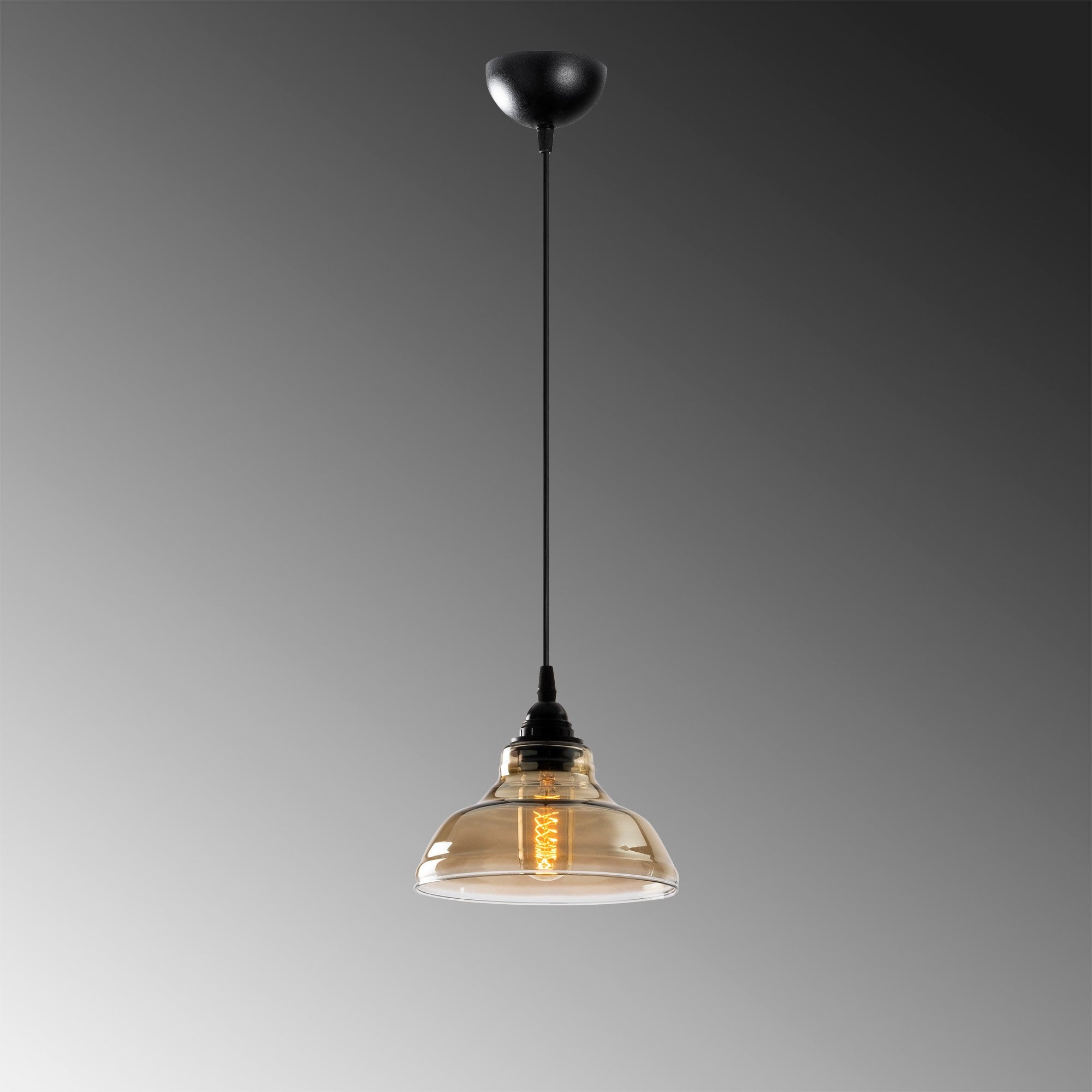 Candeeiro de Teto Escandinavo, Corpo em Metal Preto, 20 x 20 cm, Altura 108 cm, Soquete E27 Máx. 40 W, Cabo de 90 cm | Iluminação Elegante para Espaços Modernos