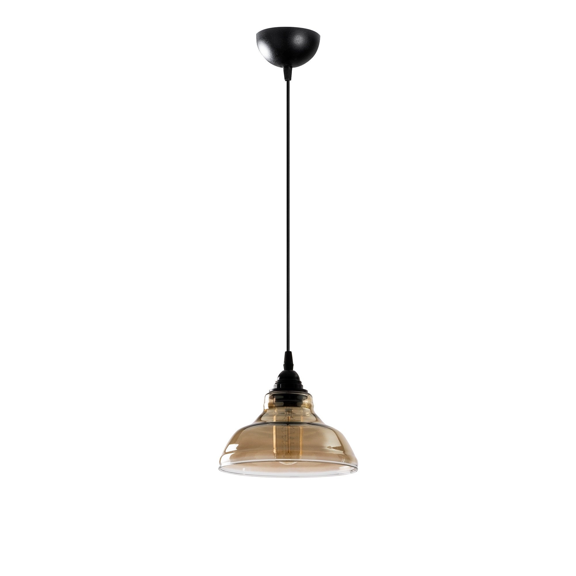 Candeeiro de Teto Escandinavo, Corpo em Metal Preto, 20 x 20 cm, Altura 108 cm, Soquete E27 Máx. 40 W, Cabo de 90 cm | Iluminação Elegante para Espaços Modernos