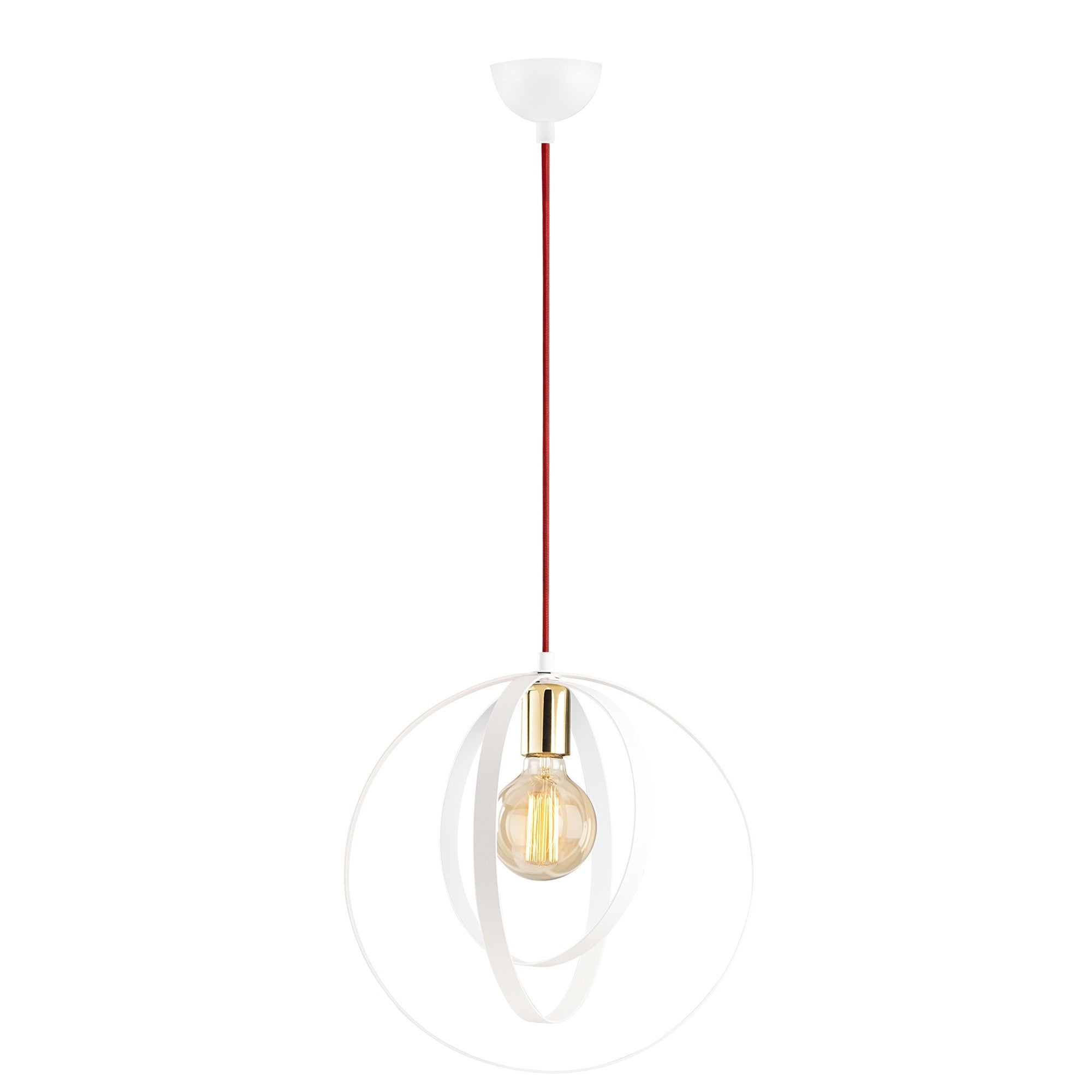 Candeeiro de Teto Escandinavo, Corpo em Ferro Branco, 35 cm de Diâmetro, 131 cm de Altura, Ajustável, E27 Máx. 40 W, Iluminação Elegante para Espaços Modernos, Classificação IP20