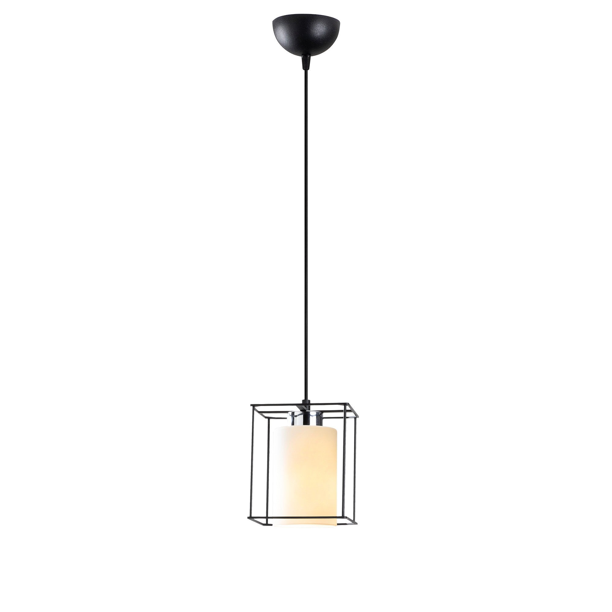 Candeeiro de Teto Escandinavo, Corpo em Ferro Preto, 15 cm de Diâmetro, 113 cm de Altura, Ajustável, Soquete E27 Máx. 40 W | Iluminação Elegante para Espaços Modernos