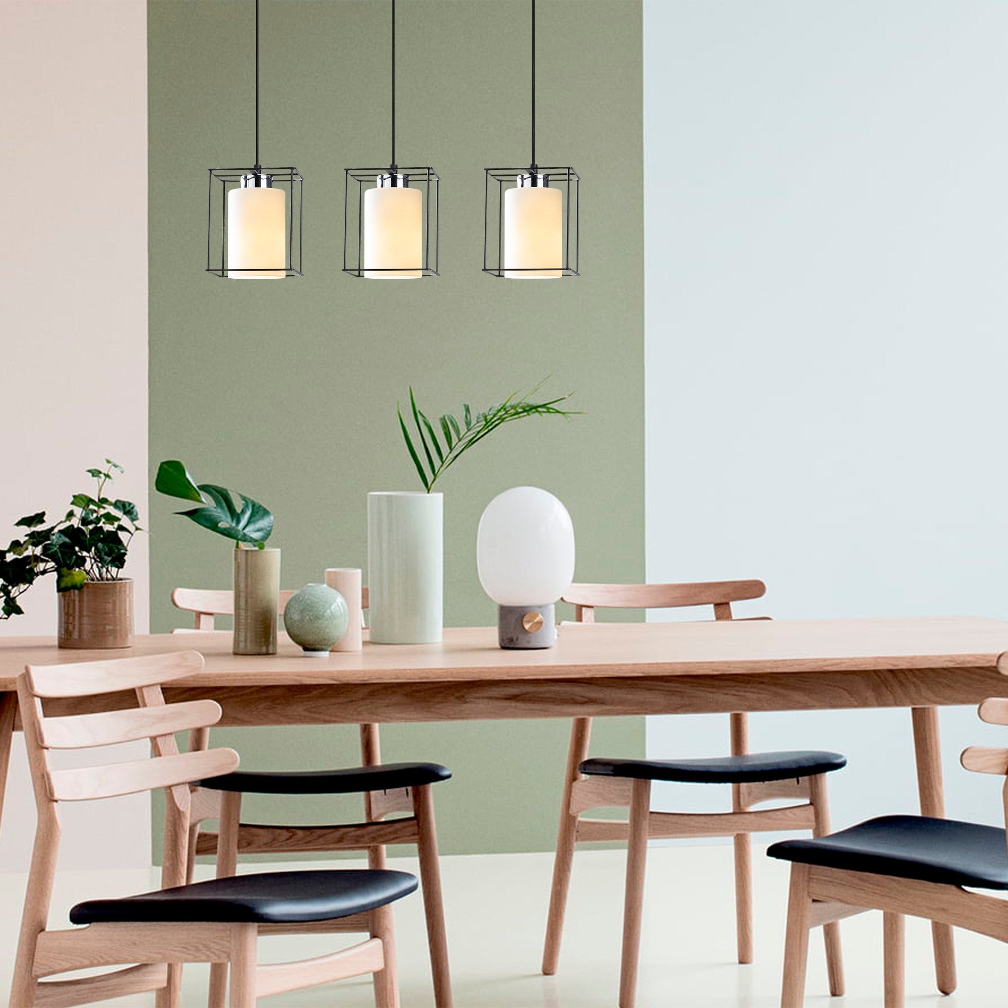 Candeeiro de Teto Escandinavo, Corpo em Ferro Preto, 65 cm de Diâmetro, 113 cm de Altura, Ajustável, 3 x E27 Máx. 40 W, Design Elegante para Espaços Modernos