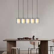 Candeeiro de Teto Escandinavo, Corpo em Ferro Preto, 85 cm de Diâmetro, 113 cm de Altura, Ajustável, 5 x E27 Máx. 40 W, Design Elegante para Espaços Modernos