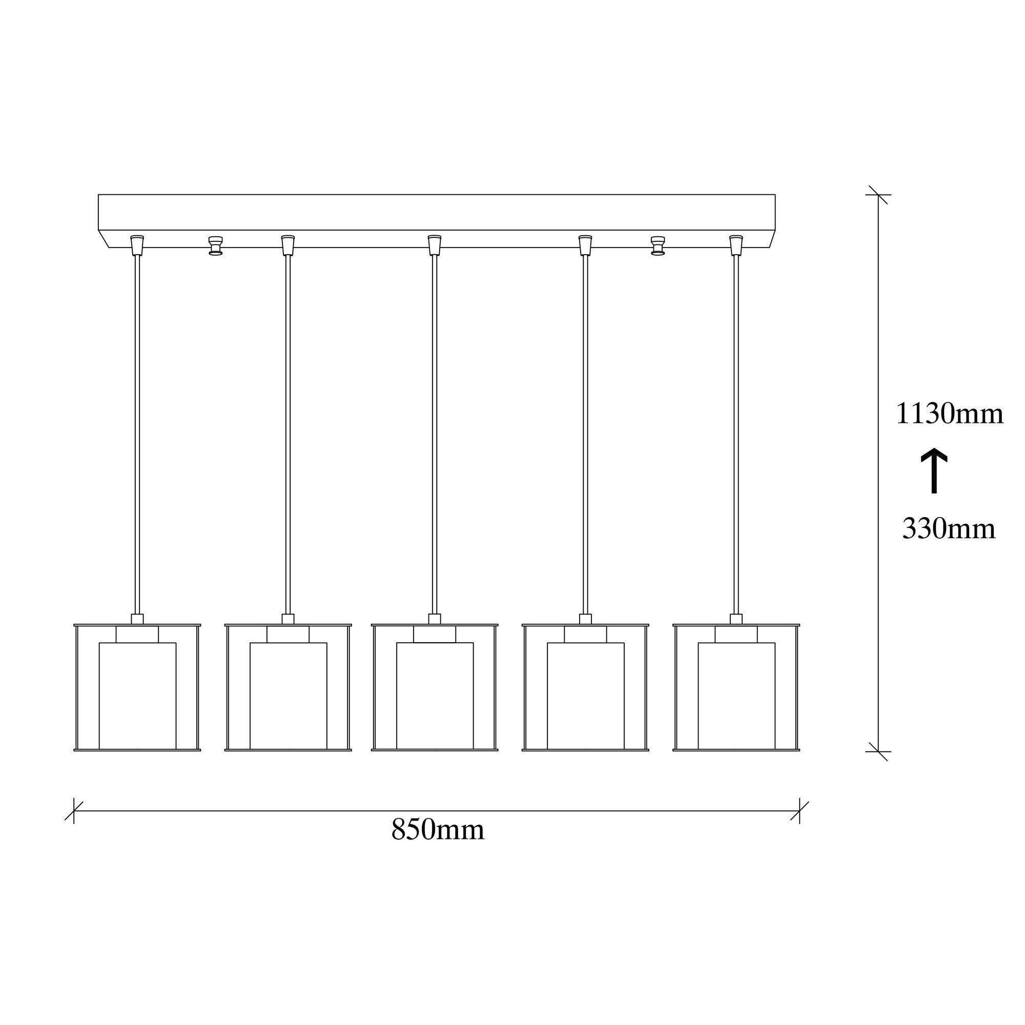 Candeeiro de Teto Escandinavo, Corpo em Ferro Preto, 85 cm de Diâmetro, 113 cm de Altura, Ajustável, 5 x E27 Máx. 40 W, Design Elegante para Espaços Modernos