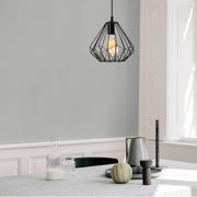 Candeeiro de Teto industrial preto, corpo de metal, 23 cm de diâmetro, 117 cm de altura, ajustável, soquete E27 máx. 40 W, design elegante em cor sólida para espaços modernos