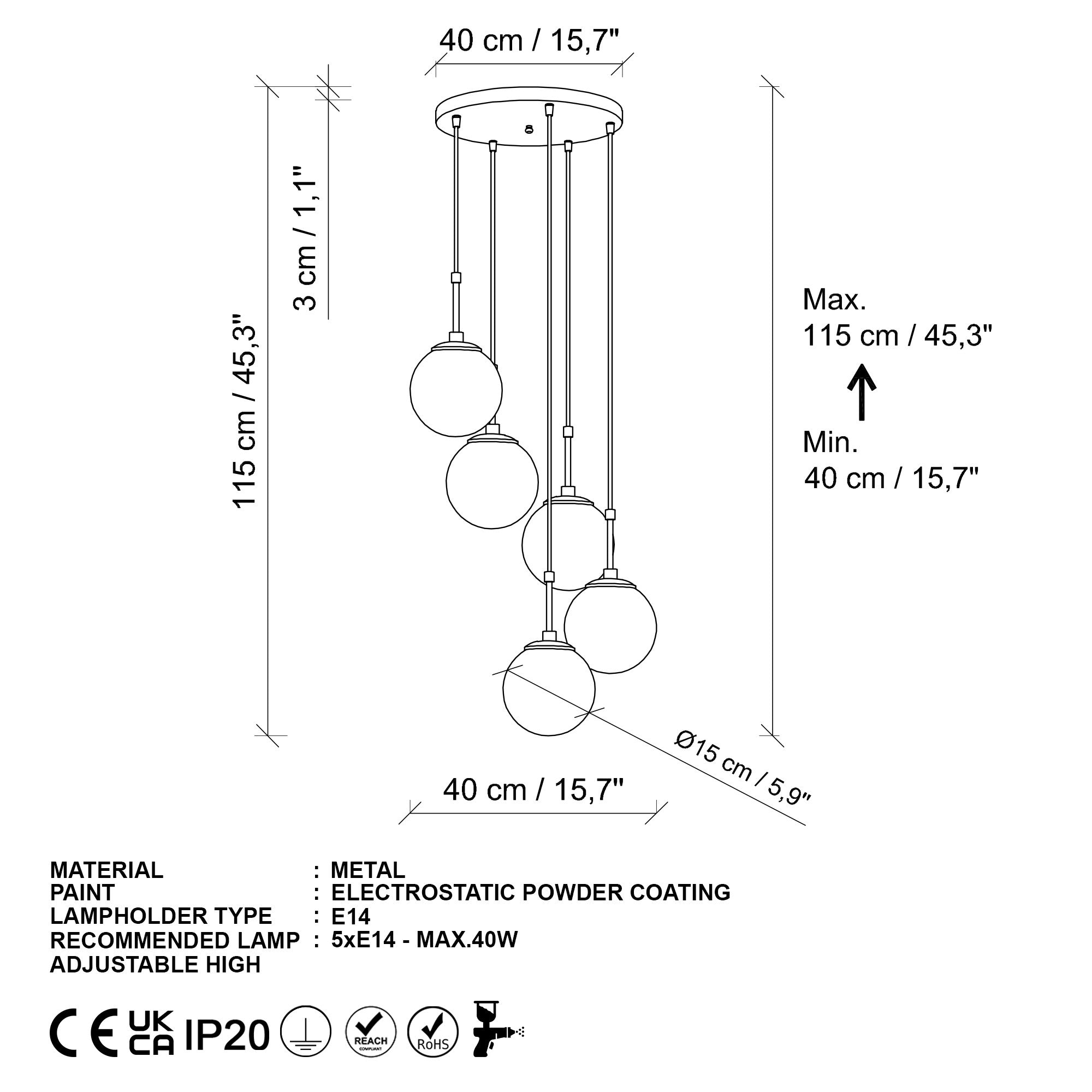 Candeeiro de Teto  - Orbıtal - Preto