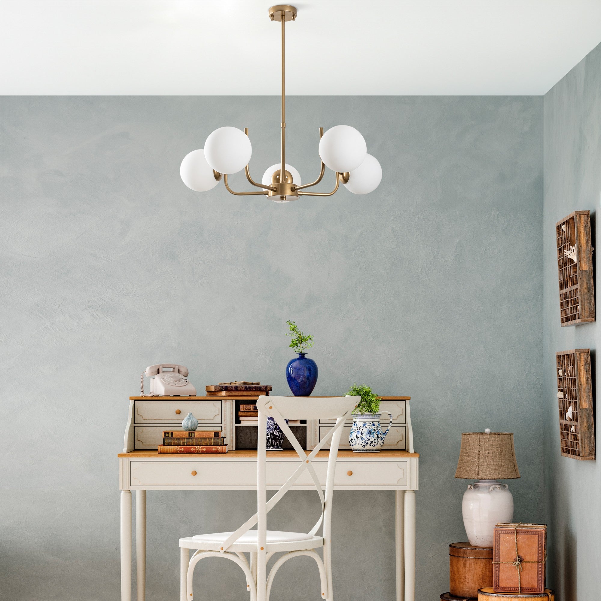 Candeeiro de Teto -Antler-Ouro