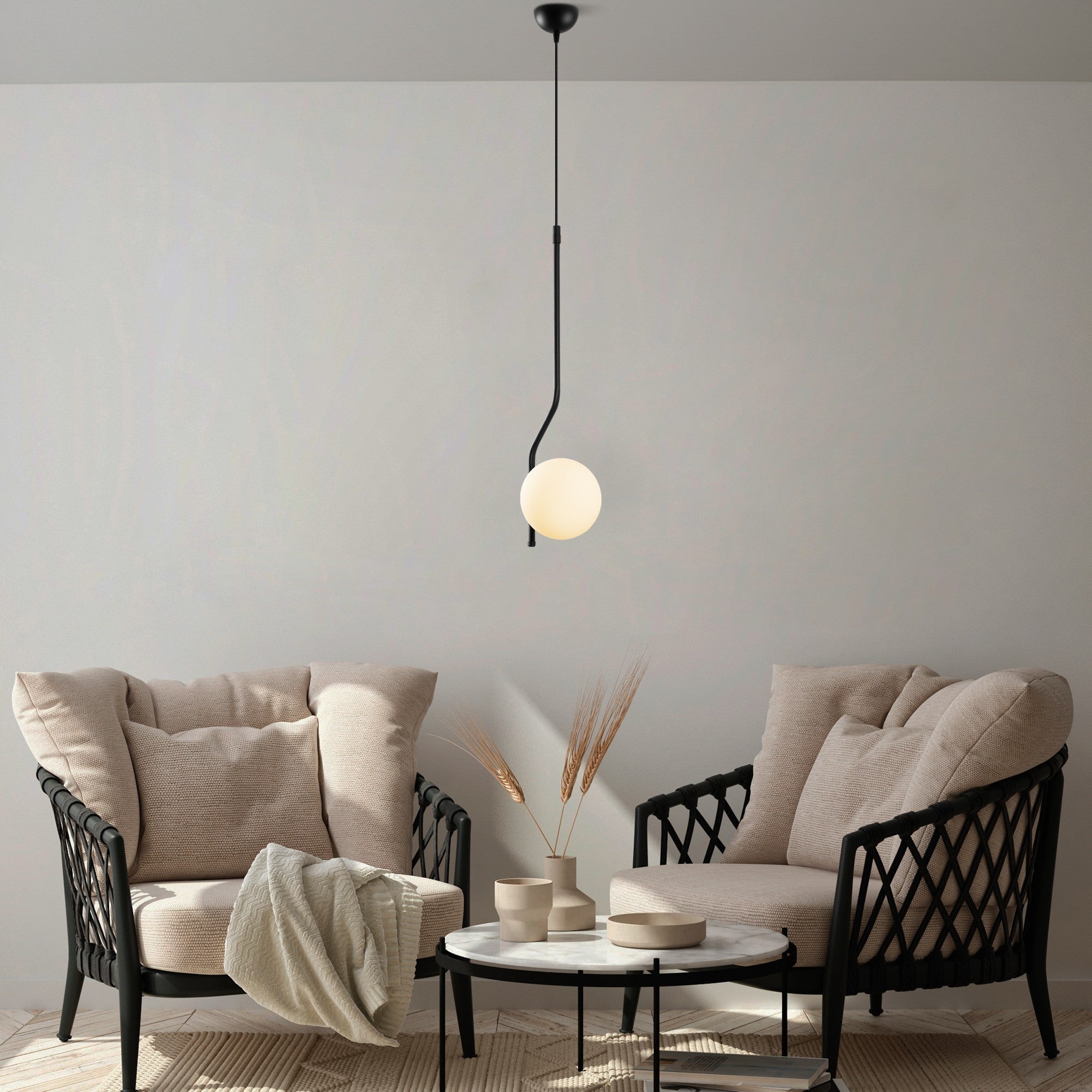 Candeeiro de Teto – 70 - 100 cm – Preto – Metal