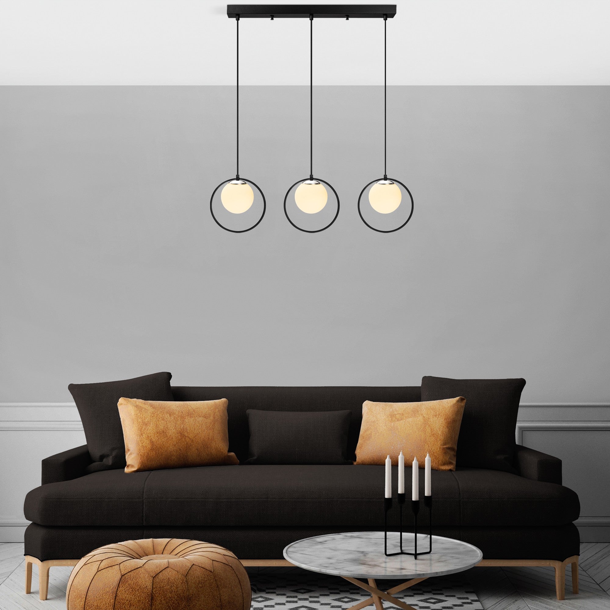 Candeeiro de Teto  - Dolunay - Preto