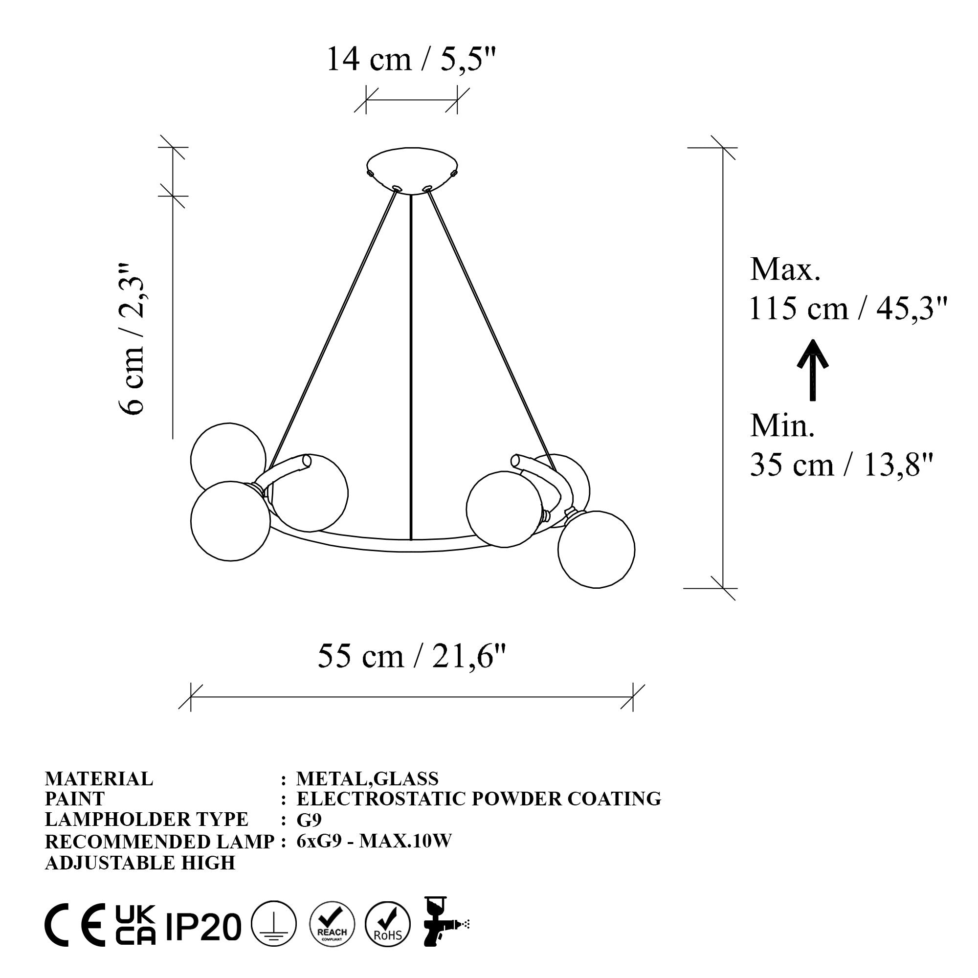 Candeeiro de Teto  - Luminar - Preto