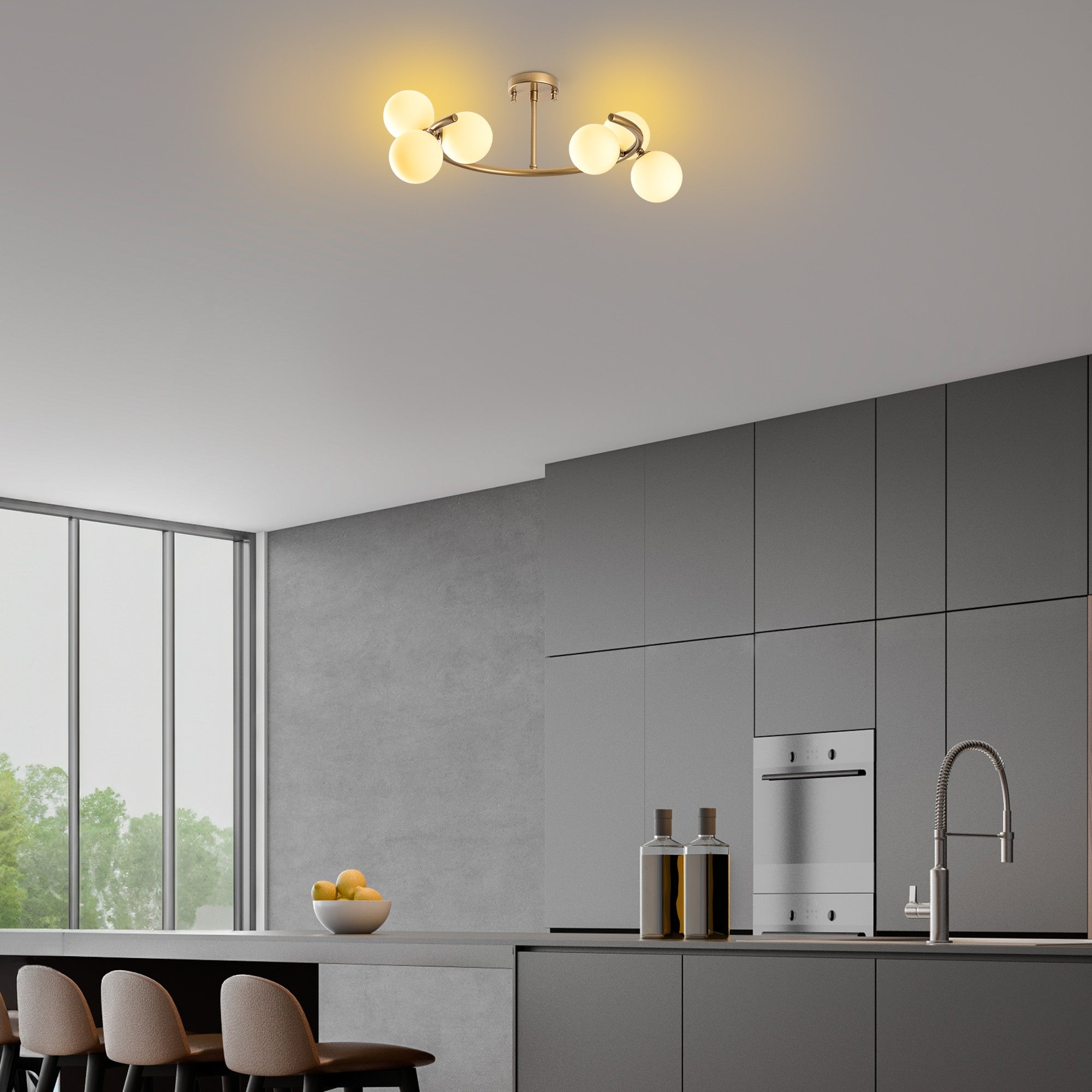 Candeeiro de Teto  - Luminar - Ouro