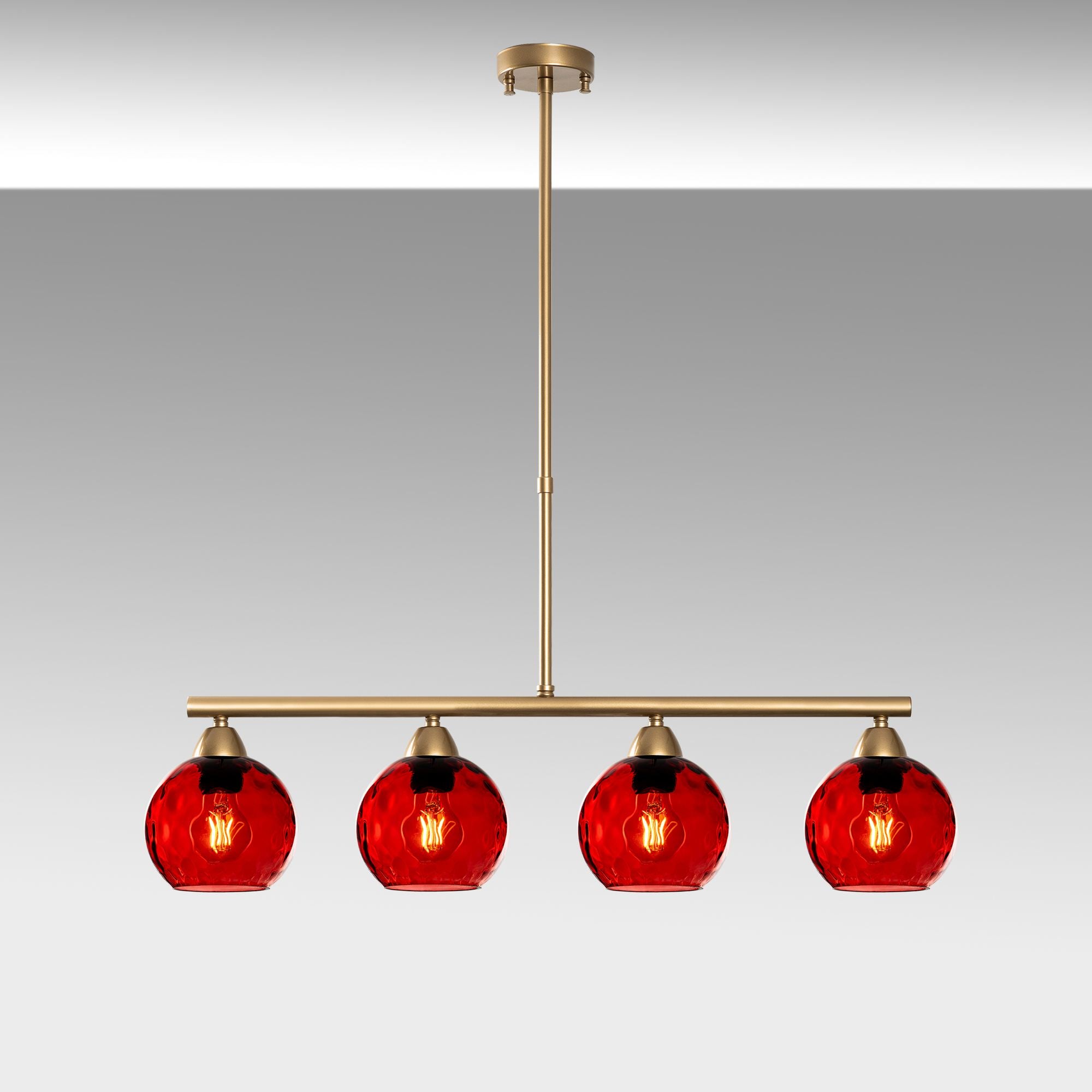 Candeeiro de Teto  - Benek - Vermelho
Dourado