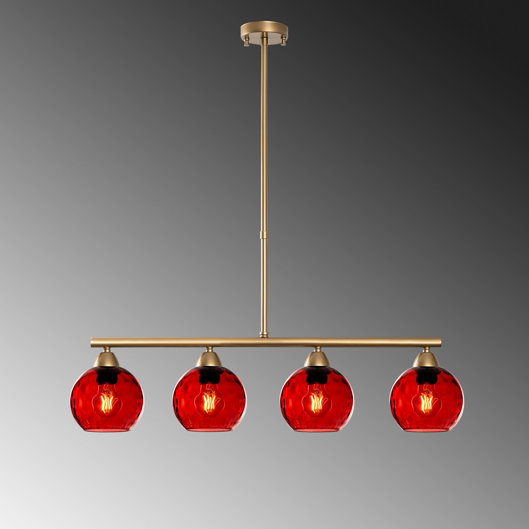 Candeeiro de Teto  - Benek - Vermelho
Dourado