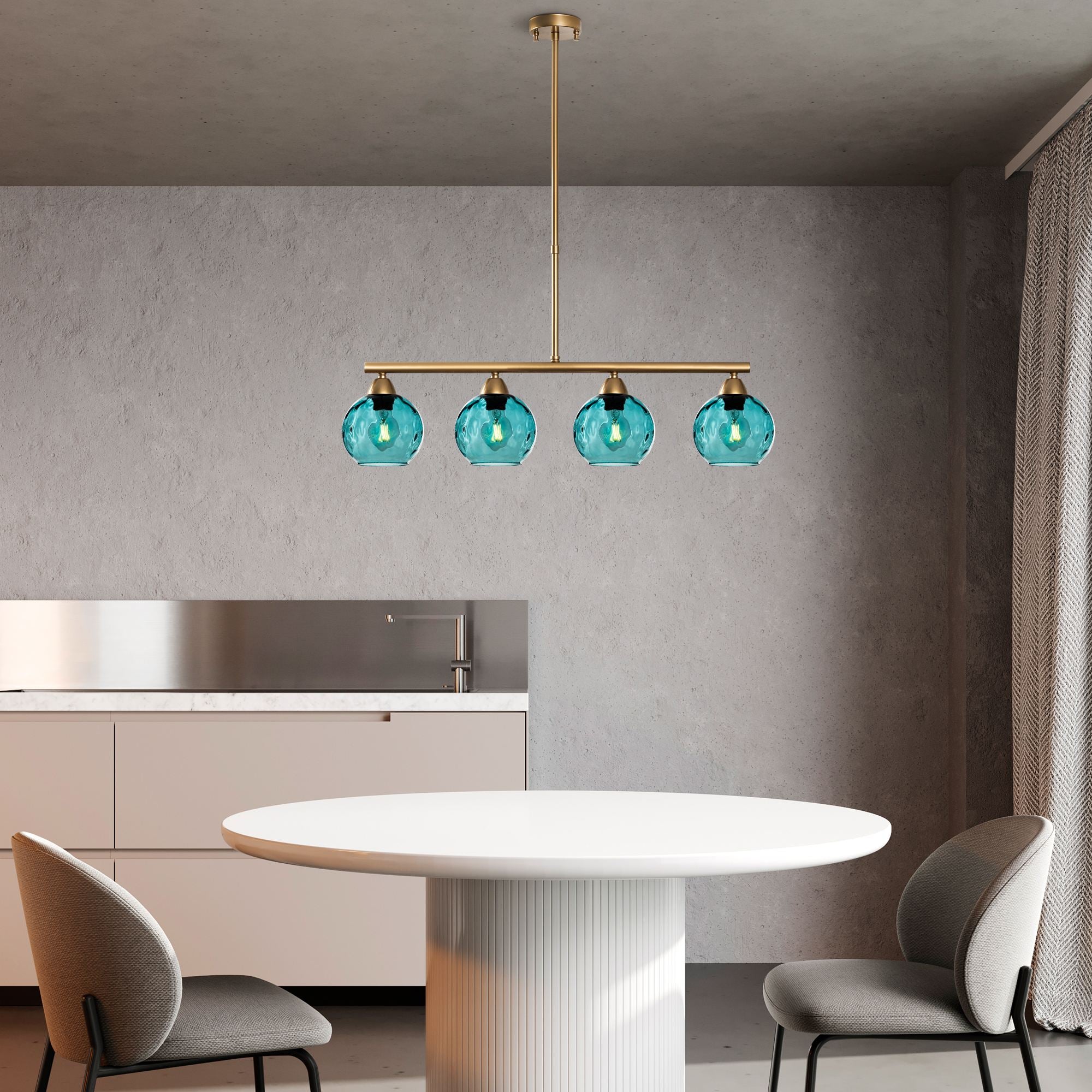 Candeeiro de Teto  - Benek - Azul
Dourado