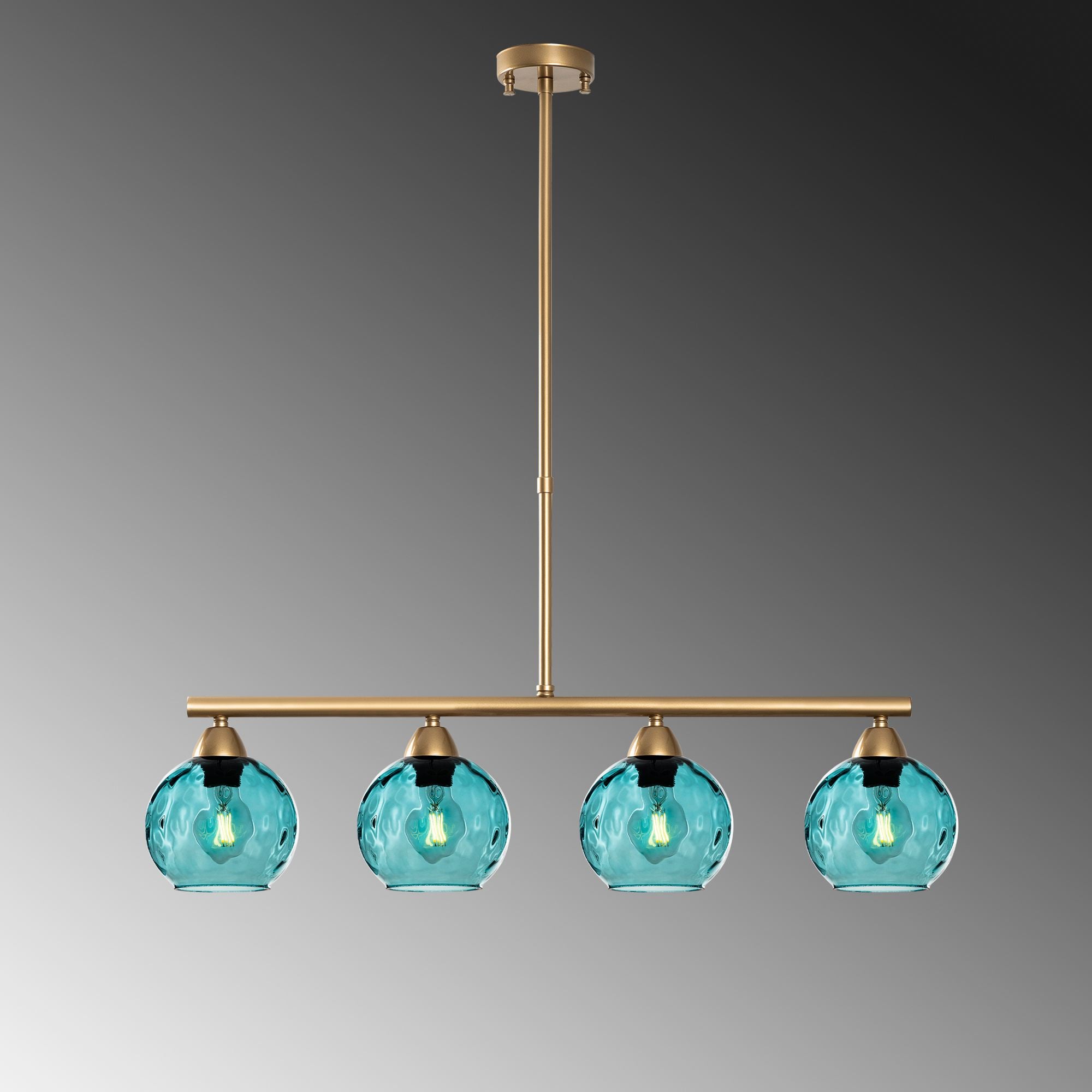 Candeeiro de Teto  - Benek - Azul
Dourado