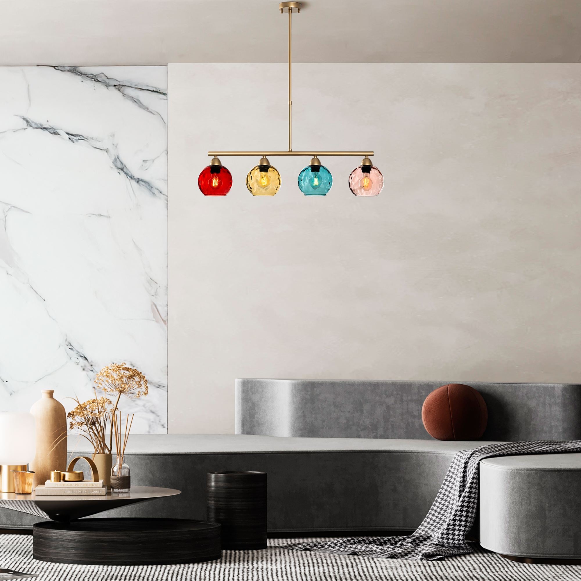 Candeeiro de Teto  - Benek - Multicolorido
Dourado