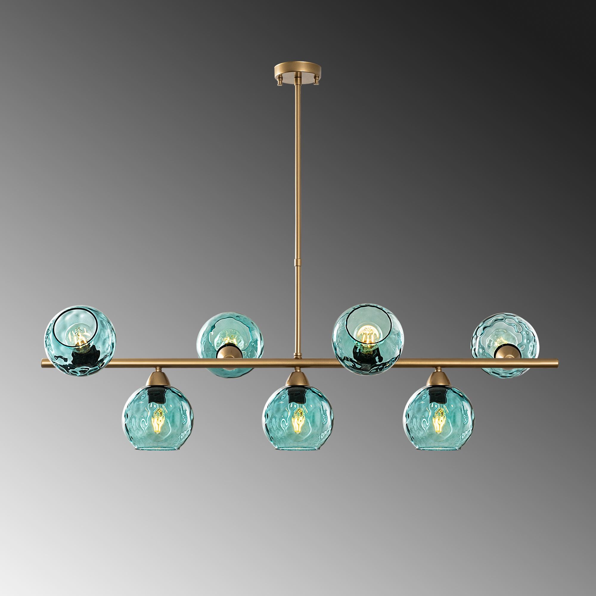 Candeeiro de Teto  - Benek - Azul
Dourado